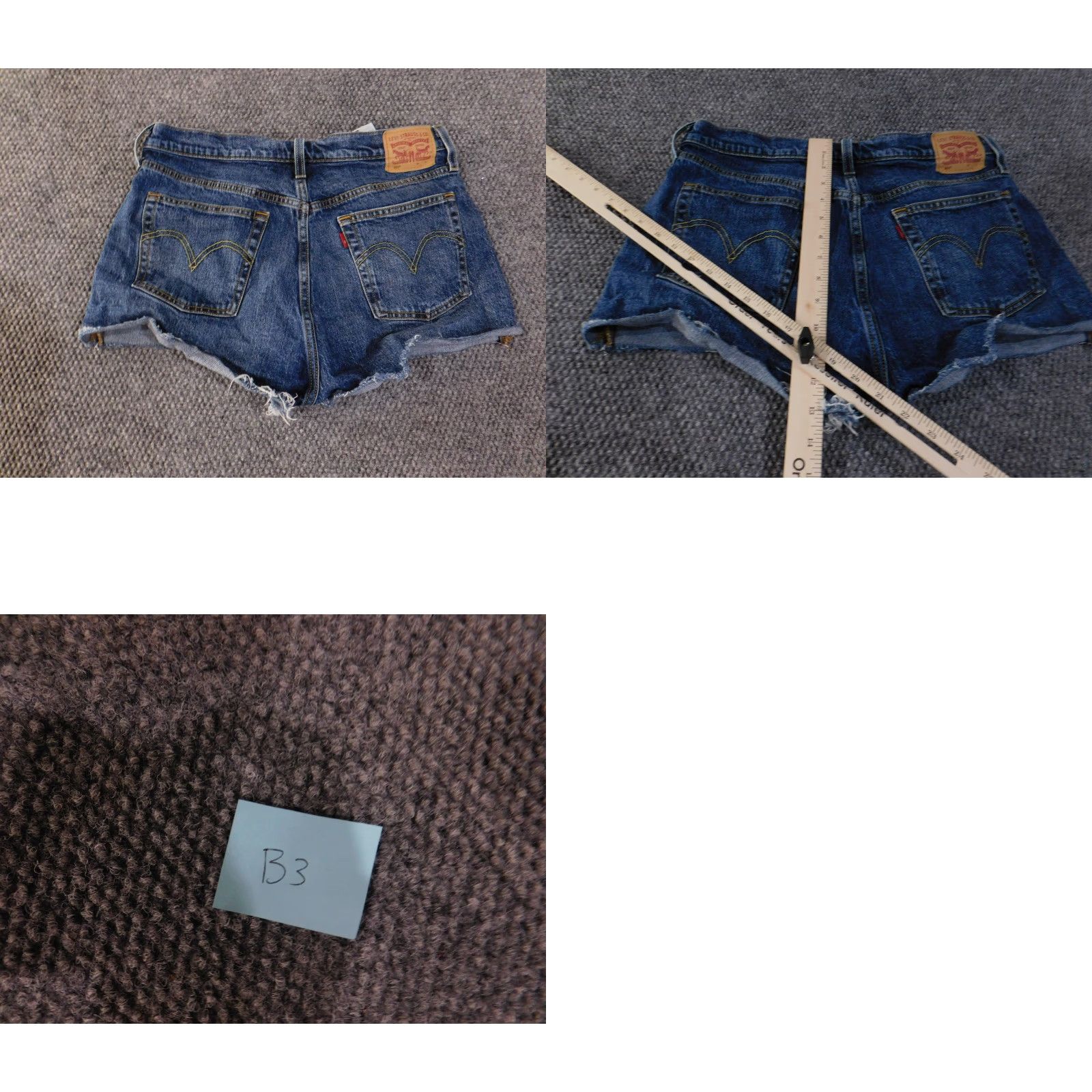 Levi's Levi’s Denim Shorts Womens 33 Blue Distressed Cut-Off Button Fly High Rise Casual Size 24" / US 00 / IT 34 - 9 Thumbnail