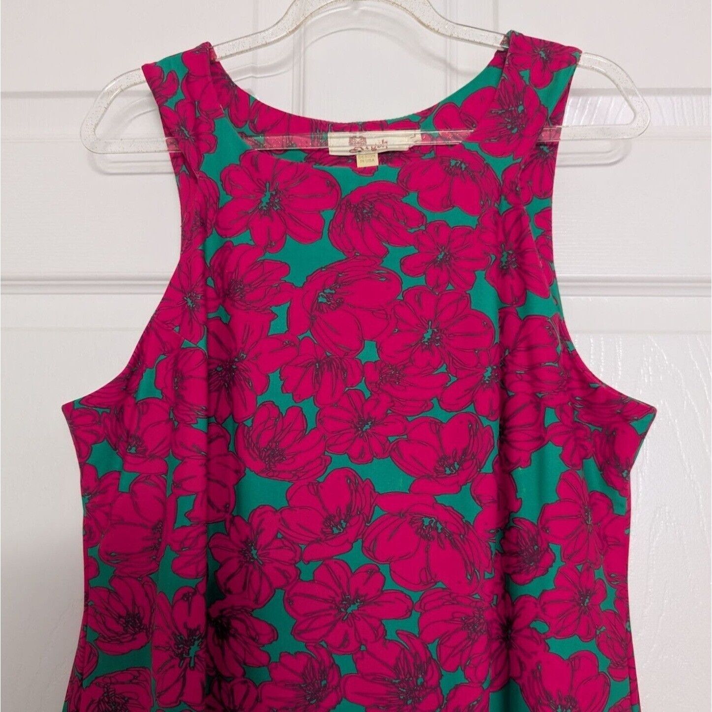 Designer Aryeh Floral Dress Womens Size Large Green Pink Nylon Size L / US 10 / IT 46 - 2 Thumbnail