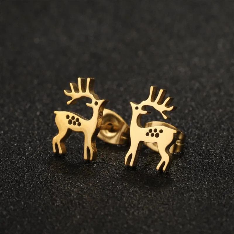 Jewelry Christmas Deer Earrings Charm Earring Gift Size ONE SIZE - 1 Thumbnail