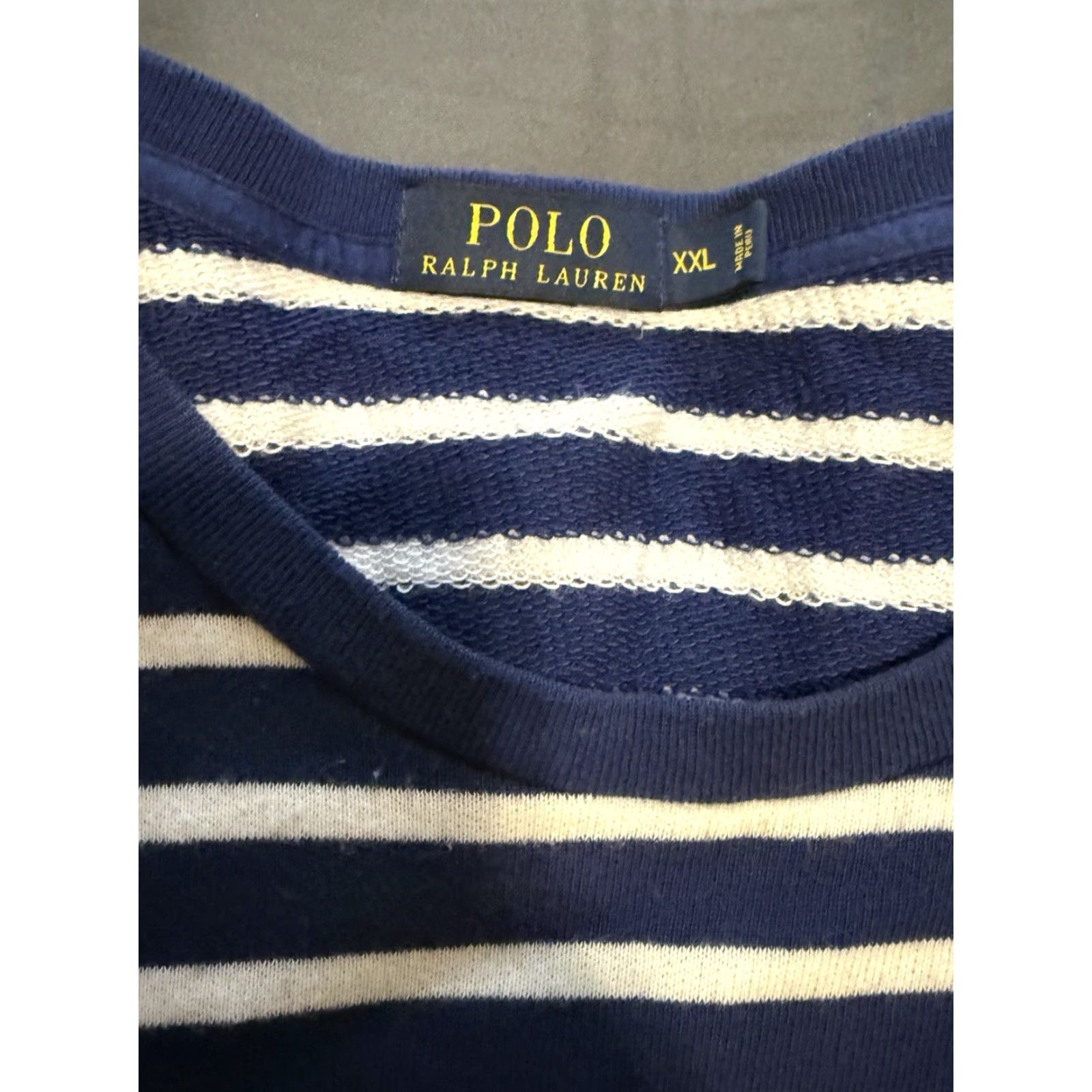 Polo Ralph Lauren Polo Ralph Lauren Sweater Men 2XL Blue White Striped Crewneck Cotton Knit Pullover Designer Classic Mens Size US XXL / EU 58 / 5 - 4 Thumbnail