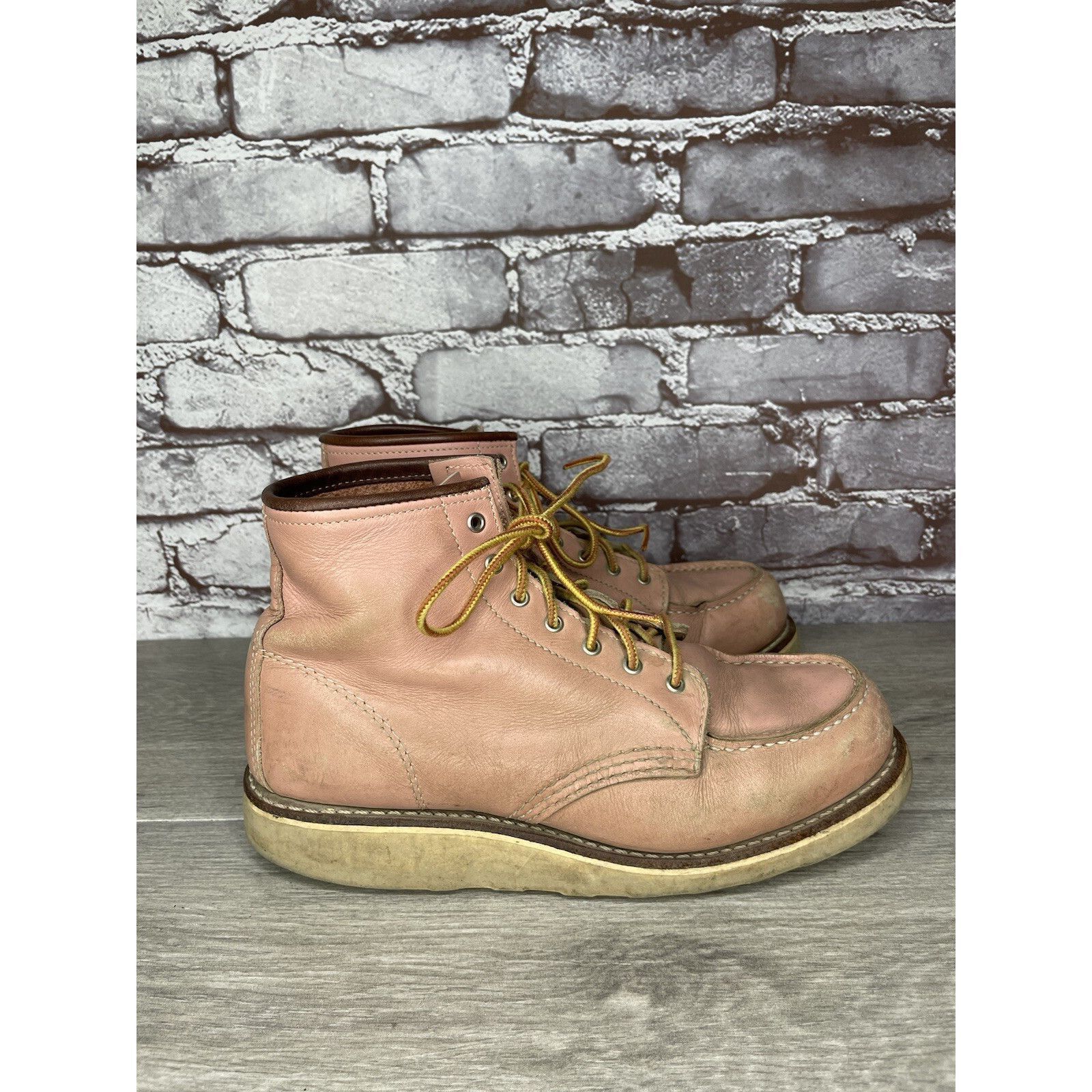 Red Wing Red Wing 3387 Rose Pink Leather Lace Up Work Boots Women's S Size US 8.5 / IT 38.5 - 21 Thumbnail