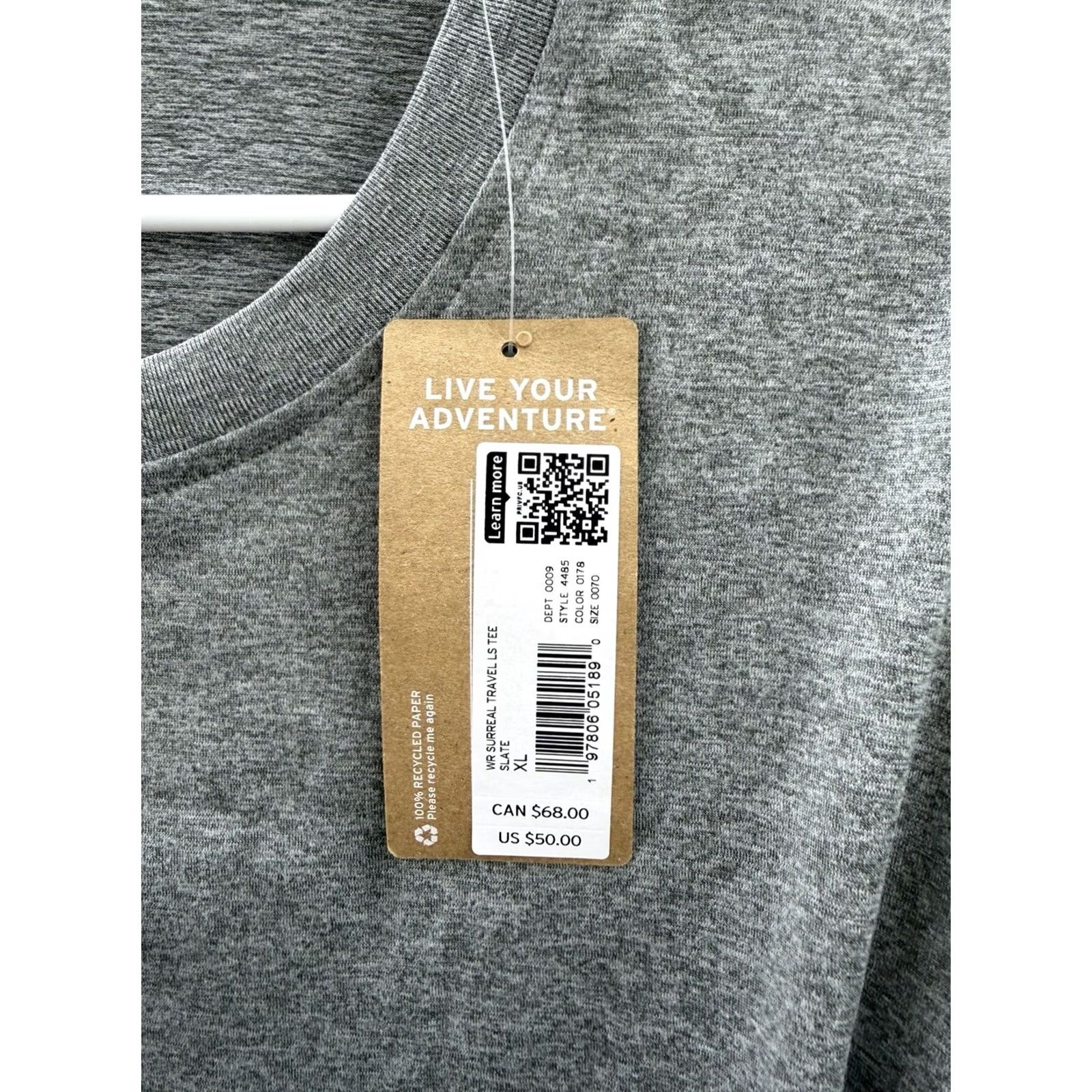 Eddie Bauer Eddie Bauer Womens Shirt XL Gray WR Surreal Travel Long Sleeve Tee NWTs Size XL / US 12-14 / IT 48-50 - 2 Thumbnail