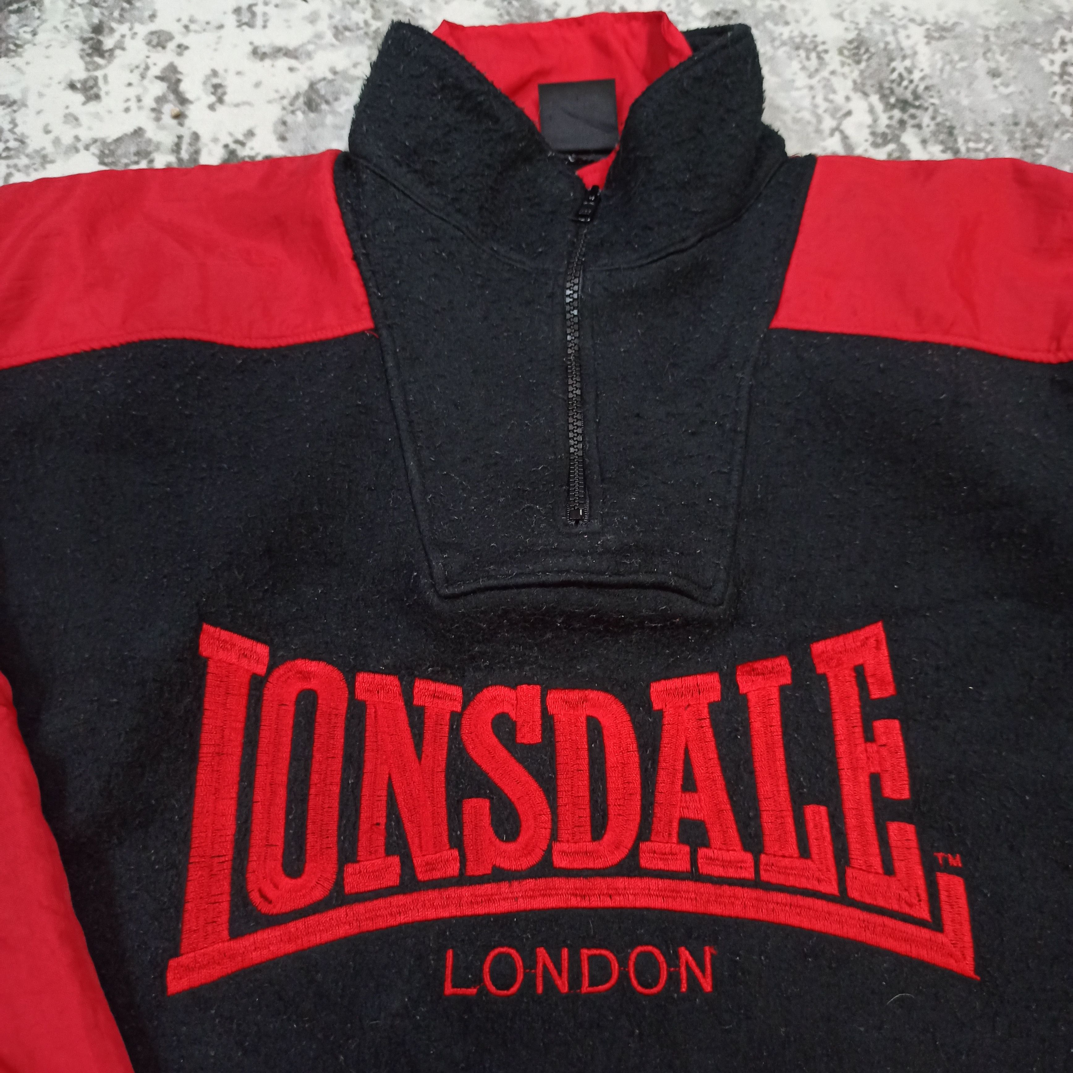 Lonsdale VINTAGE LONSDALE FLEECE JACKET HALF ZIPPER Size US L / EU 52-54 / 3 - 2 Thumbnail