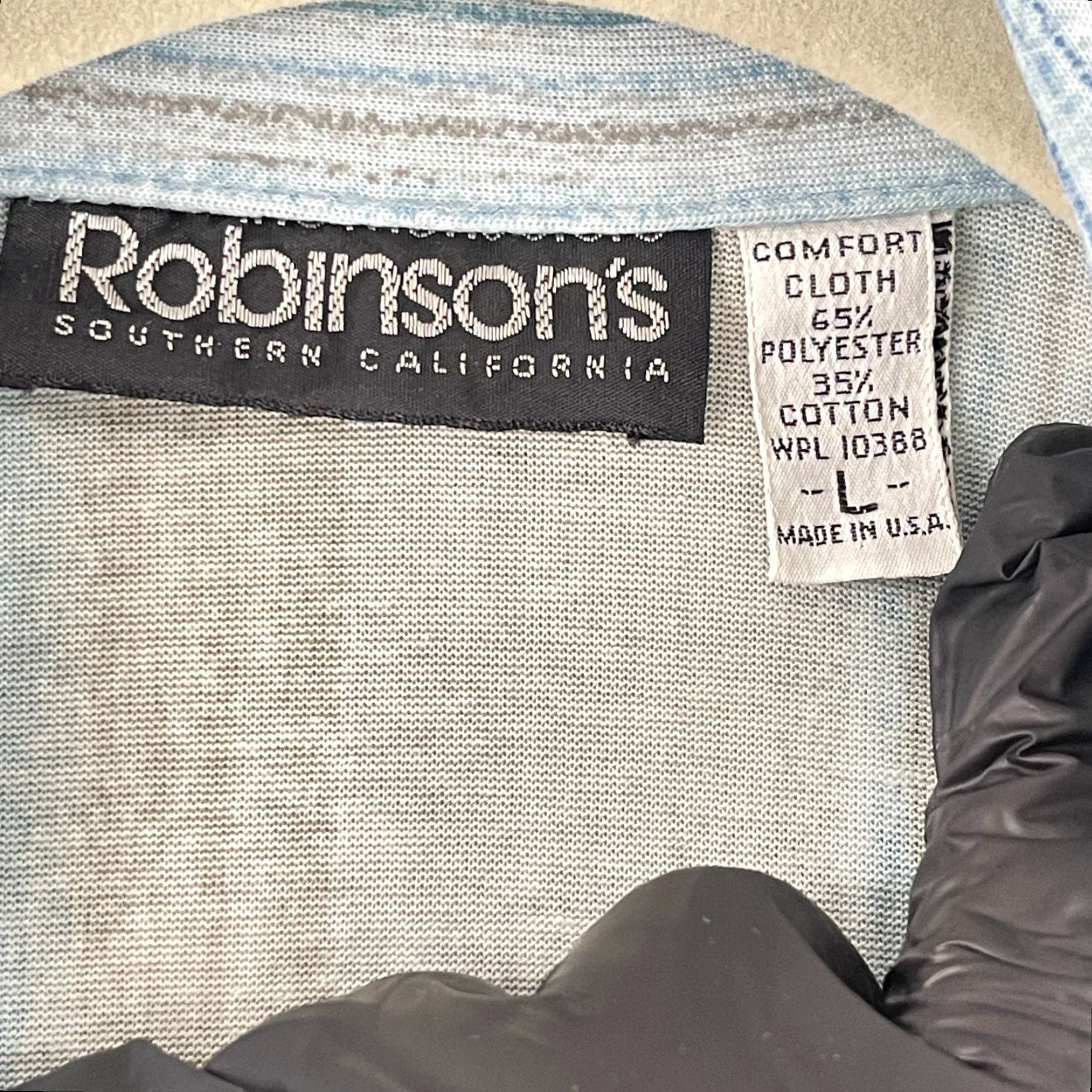 Vintage VINTAGE Robinson's Southern California Shirt Mens Large Blue Stripe Split Neck Size US L / EU 52-54 / 3 - 7 Thumbnail