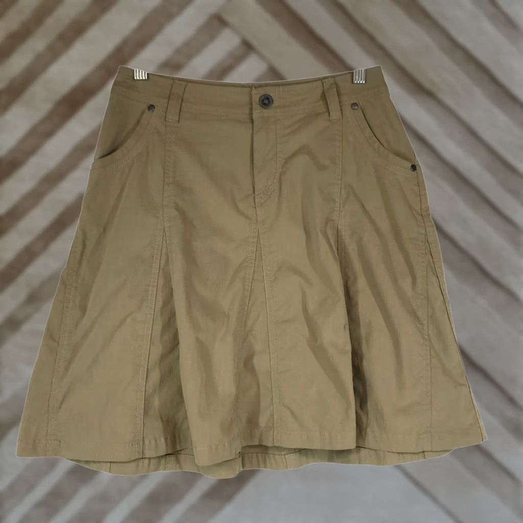 Vintage KUHL Brown Cotton Blend A-Line Skirt Womens 4 Size 27" / US 4 / IT 40 - 1 Thumbnail