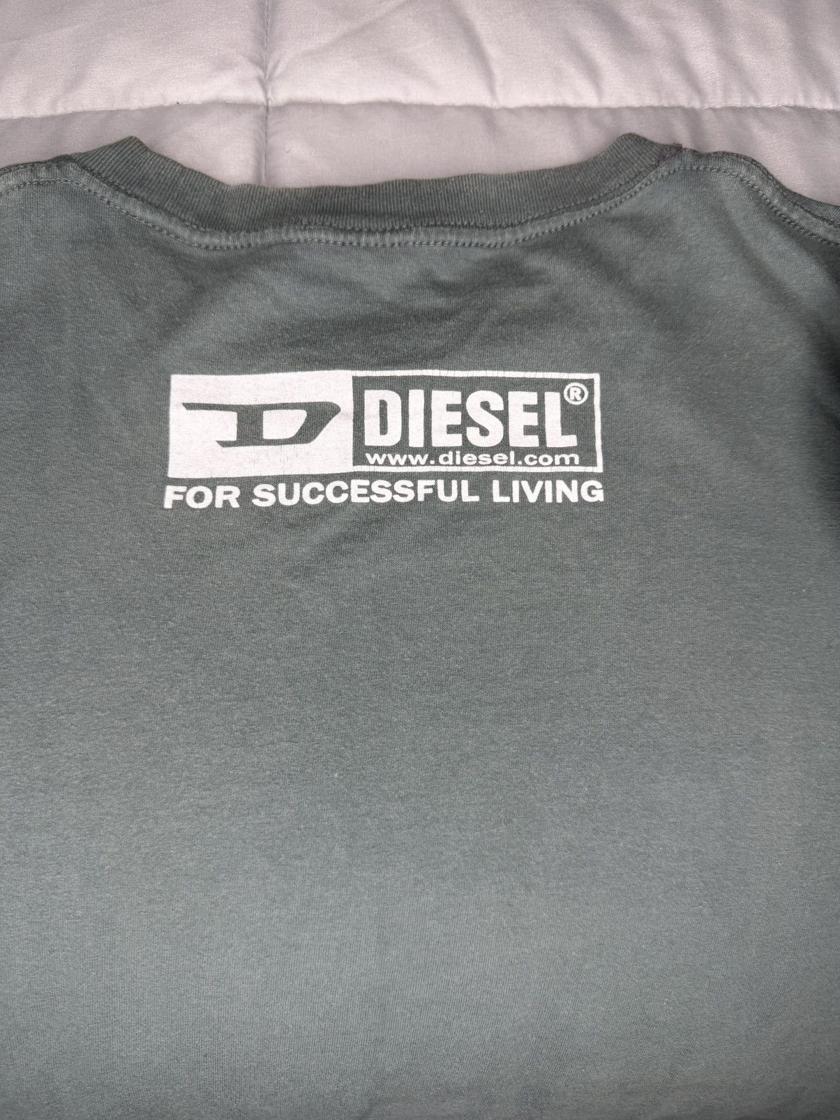 Diesel Diesel Vintage Grey-Green Grapic Tee Size US XXL / EU 58 / 5 - 4 Thumbnail