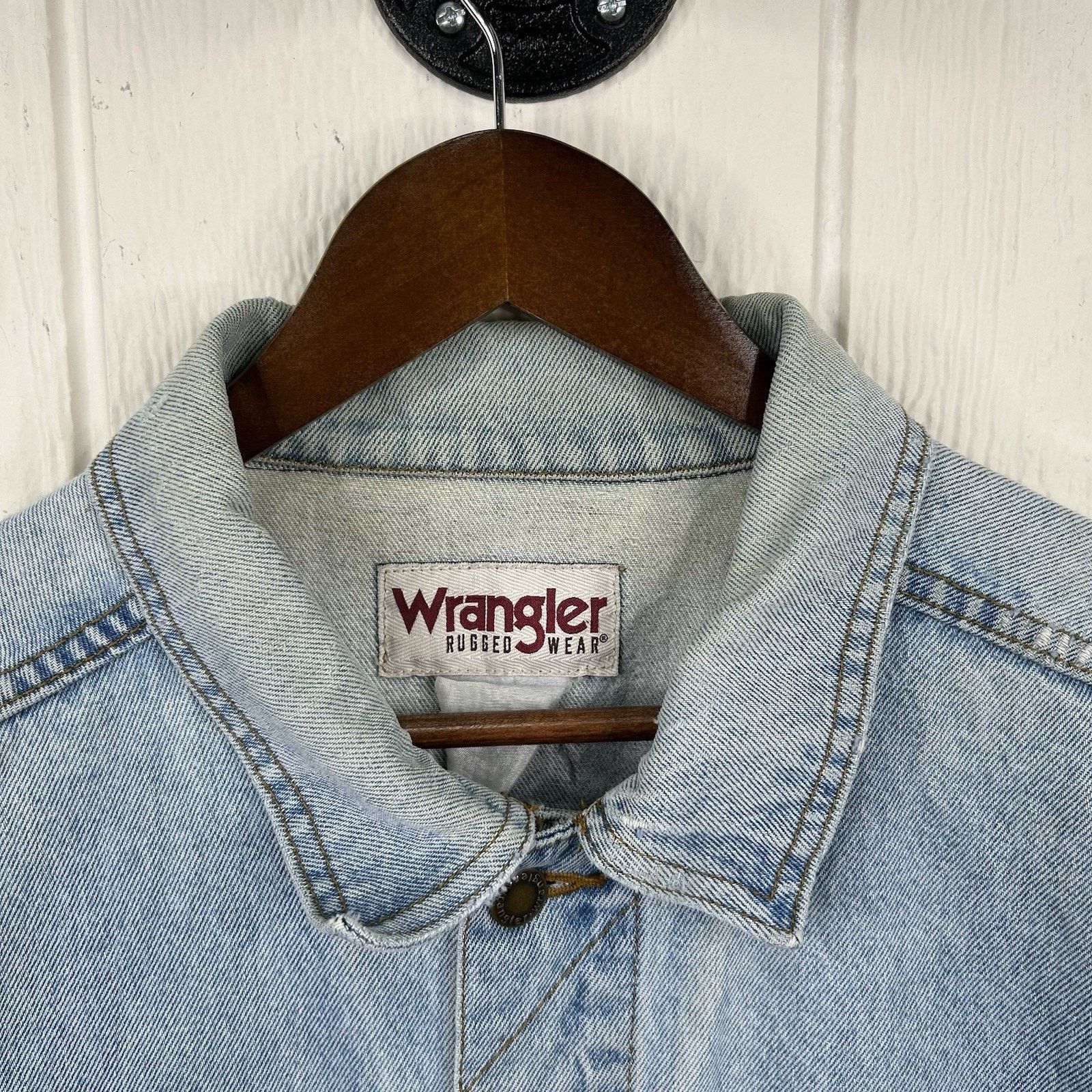 Wrangler 90's Wrangler Western Faded Button-Up Denim Jacket X-Large Size US XL / EU 56 / 4 - 3 Thumbnail