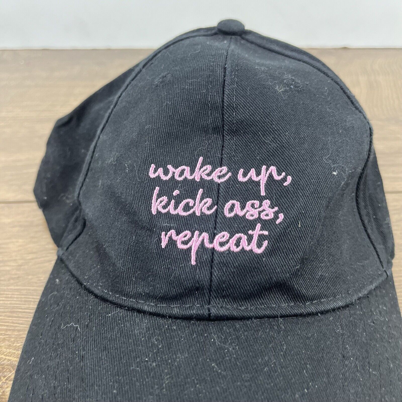 Other Wake Up Kick As Repeat Hat Black Cap Adjustable Hat Black Ad Size ONE SIZE - 6 Thumbnail