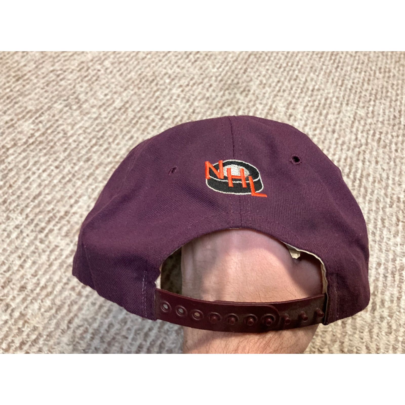 New Era VINTAGE New Era Anaheim Mighty Ducks NHL Rare Retro hat Baseball Cap Adjustable Purple Men Sports Hockey 90s Anniversary Mens Size ONE SIZE - 2 Thumbnail
