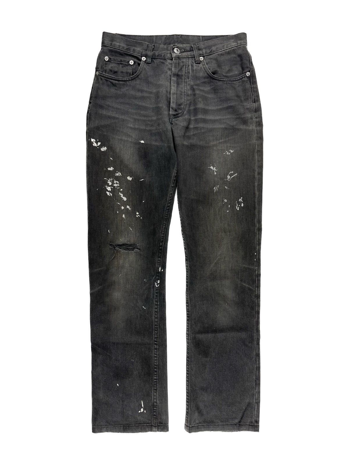 image of Aw00 Helmut Lang Charcoal Bootcut Painter Denim Jeans in Grey Brown, Men's (Size 27)