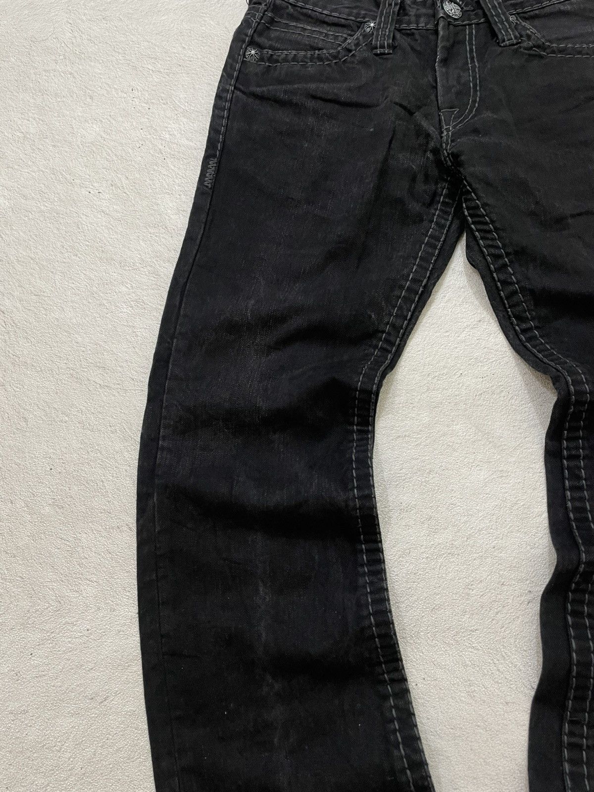 Number (N)ine 2000s Buckaroo Wash Black Denim Grunge Vkei Y2K Tornado LGB Size US 29 - 3 Thumbnail