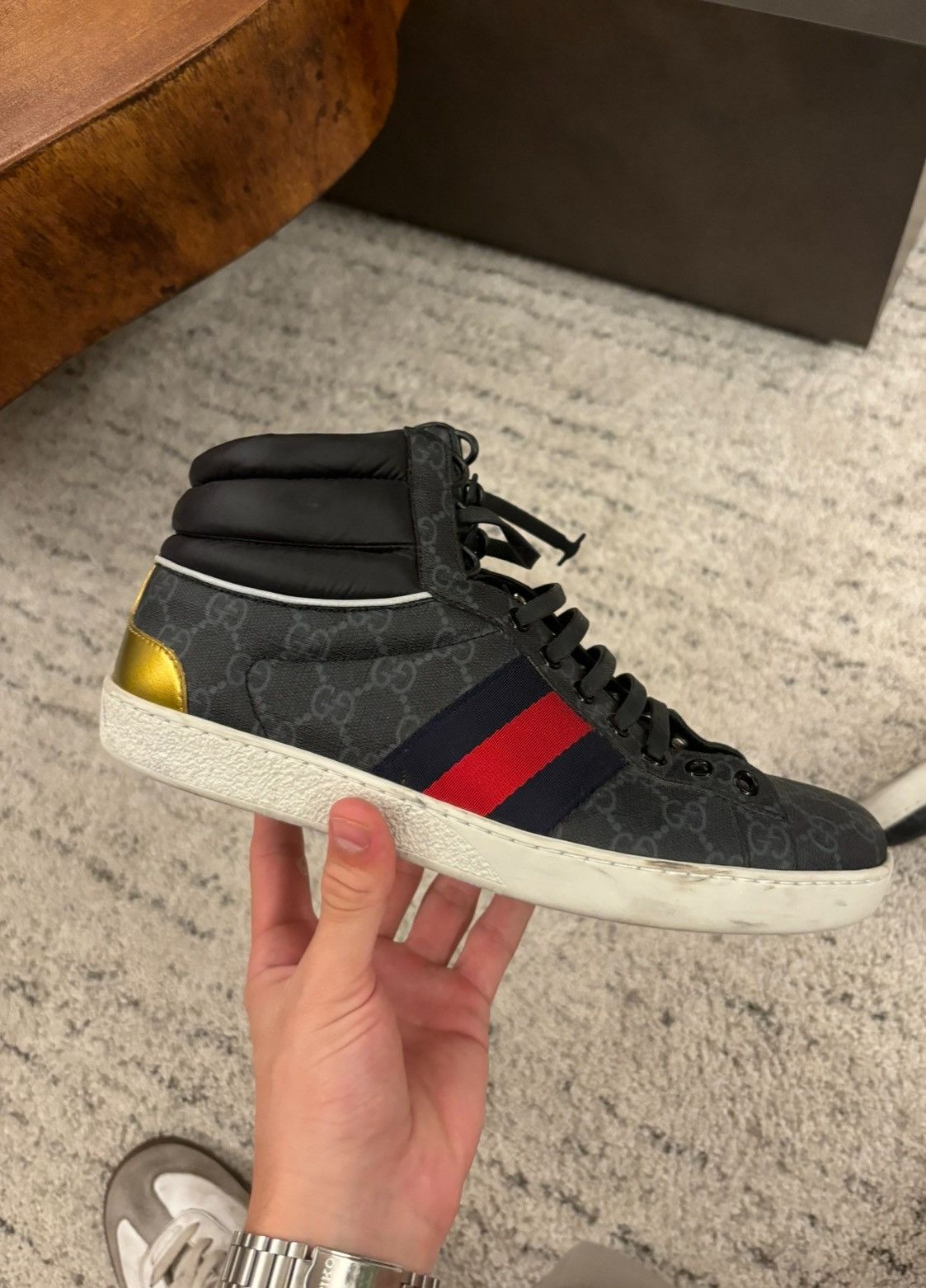 Gucci LEATHER GUCCI ACE GG SNEAKER Size US 7 / IT 37 - 6 Thumbnail