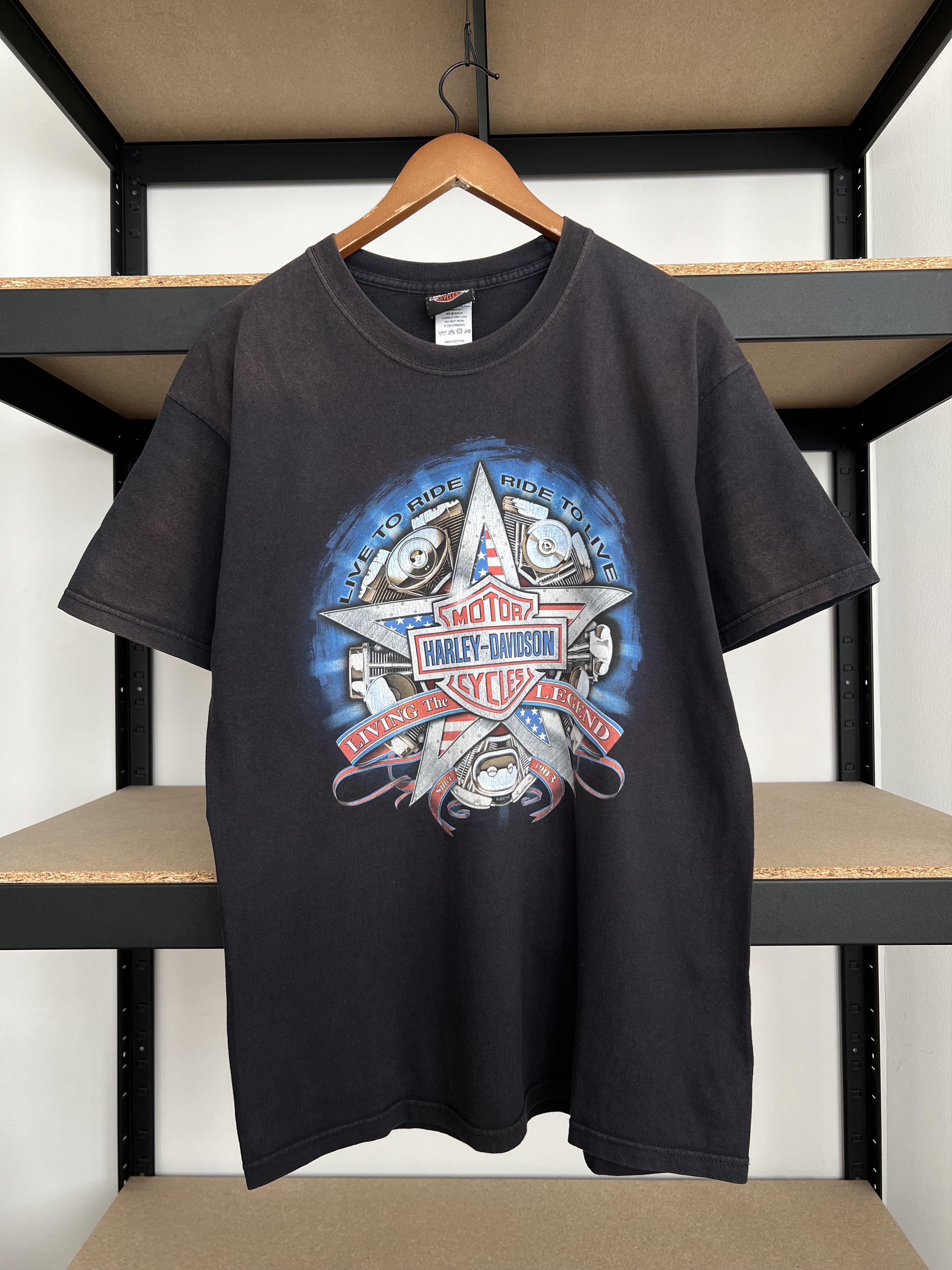 Harley Davidson Vintage 2007 Harley Davidson Live to Ride Las Vegas T-shirt Size US L / EU 52-54 / 3 - 3 Thumbnail