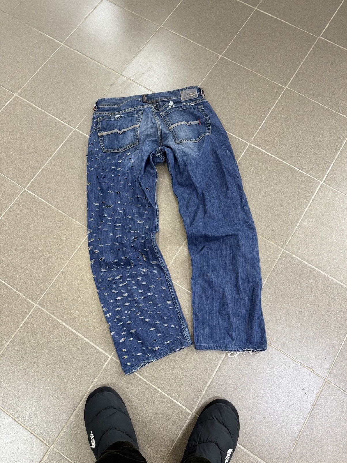 Diesel × Japanese Brand Jeans Dirty Pants faded crash denim thrashed y2k distressed Size US 34 / EU 50 - 8 Thumbnail