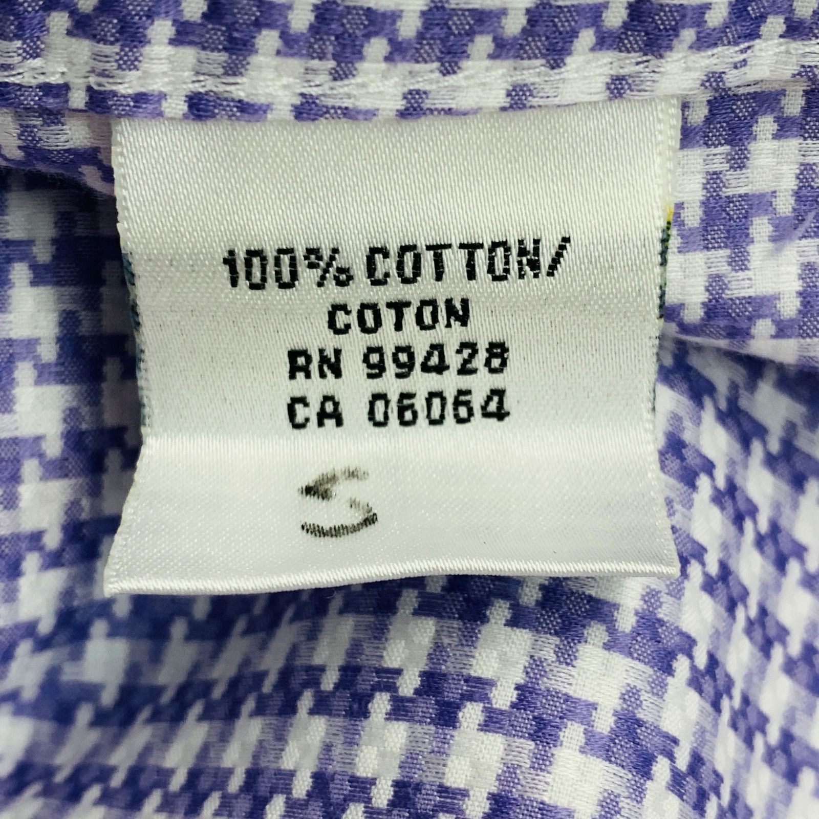 Other BUGATCHI UOMO Purple White Houndstooth Cotton Long Sleeve Size US L / EU 52-54 / 3 - 7 Thumbnail