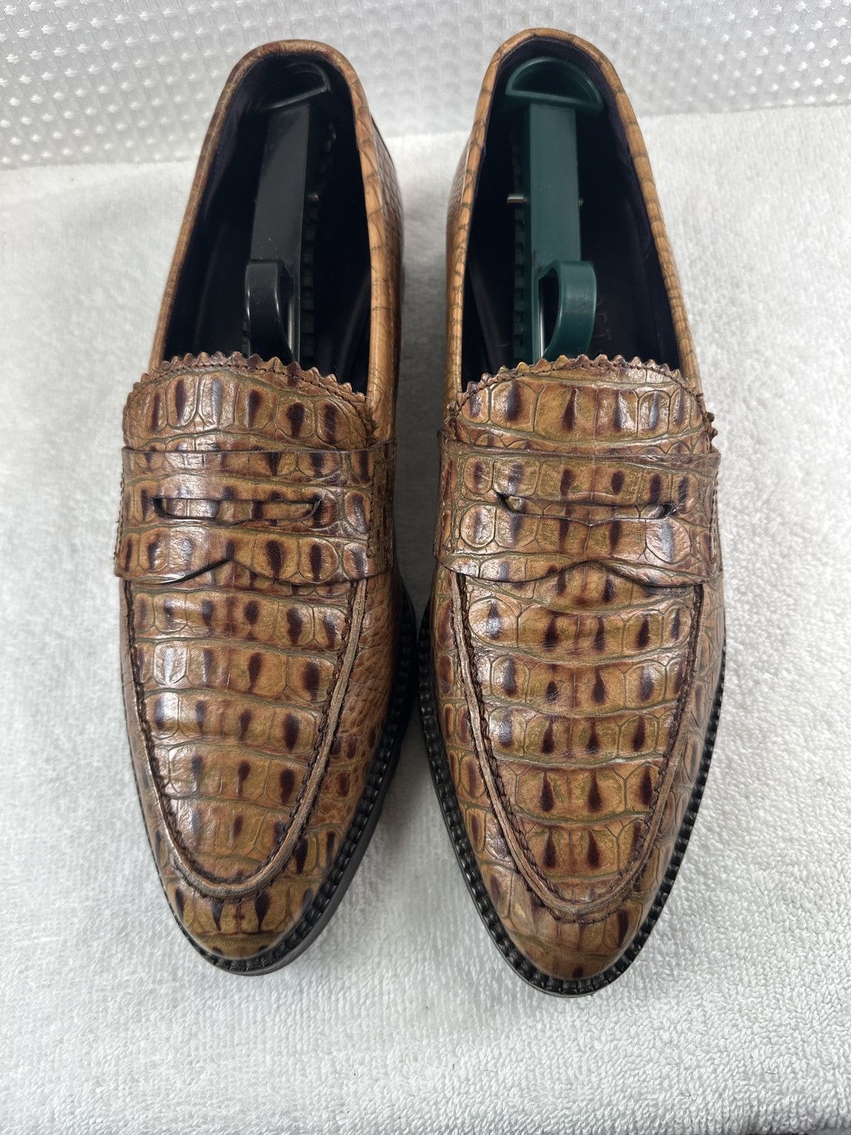 Donald Pliner Donald J Pliner Sport Danisa Croc Embossed Leather Loafers Size US 9 / IT 39 - 3 Thumbnail