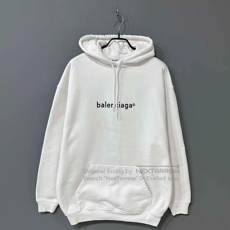 Balenciaga Balenciaga White Printed Logo Hoodie Size US XS / EU 42 / 0 - 1 Thumbnail