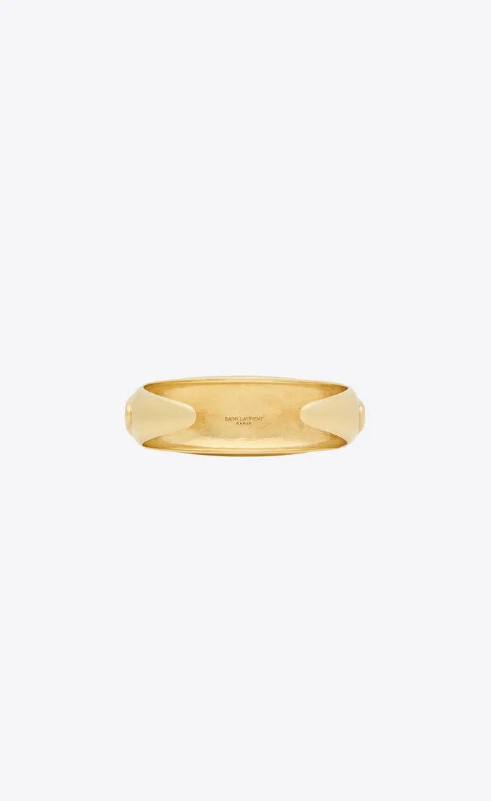Saint Laurent Paris o1bcso1str0226 Size:S/Dome Cuff In Metal in Golden Size ONE SIZE - 4 Thumbnail