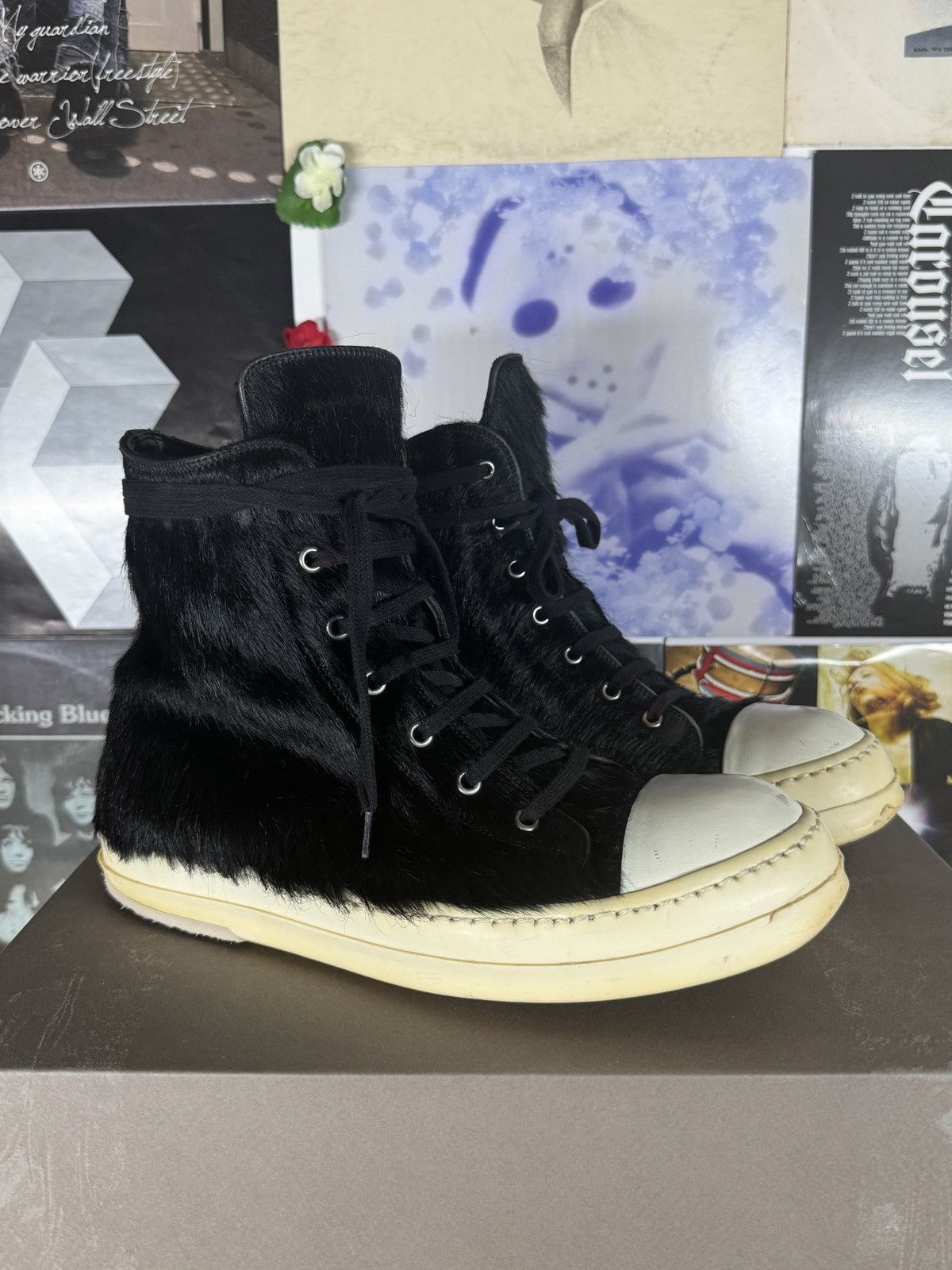 Rick Owens Mainline Pony Hair/Fur High Leather Ramones | Grailed
