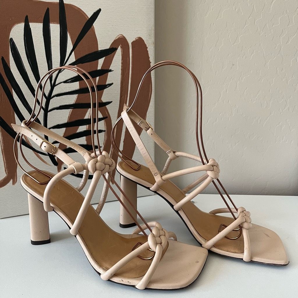 Frame Frame Le Hendrix Slingback Leather Heeled Sandals Cream Size Size US 8 / IT 38 - 2 Thumbnail