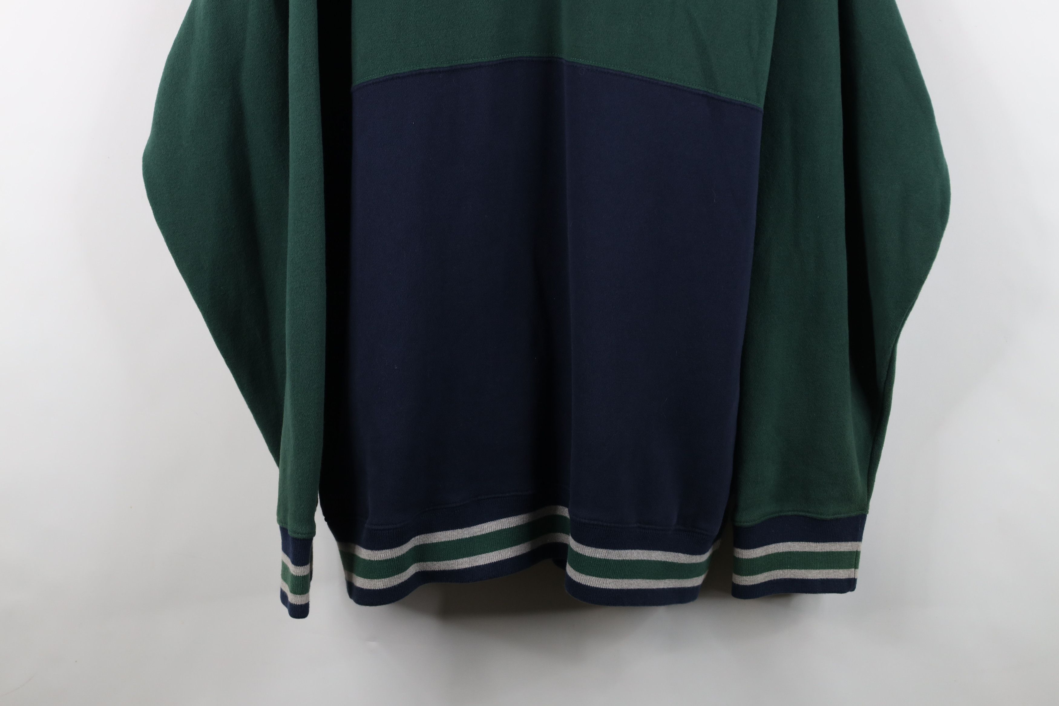 Vintage Vintage 90s Streetwear Block Heavyweight Half Zip Sweatshirt Size US XL / EU 56 / 4 - 3 Thumbnail
