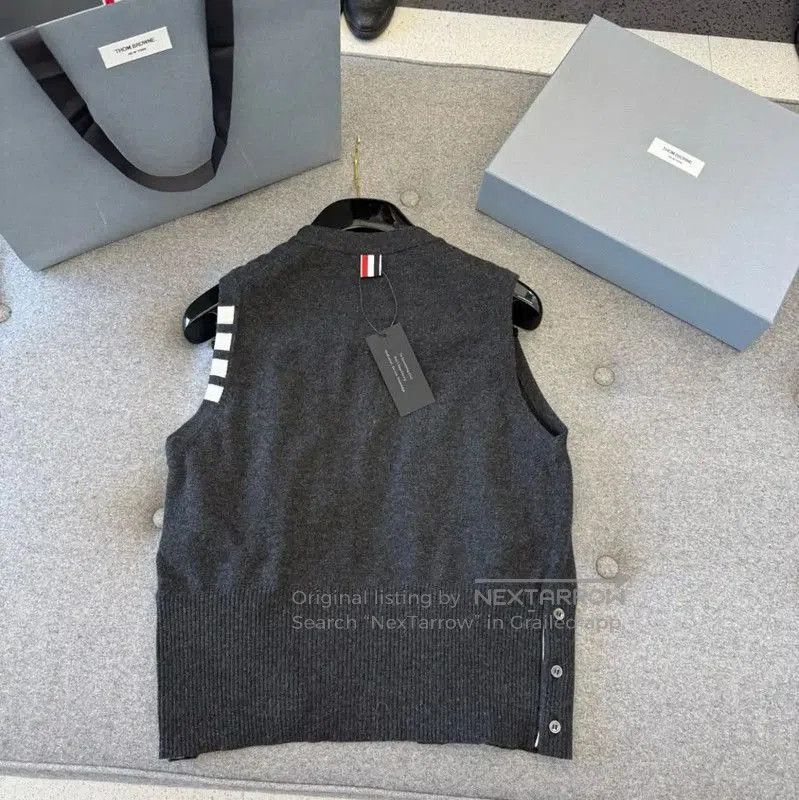Thom Browne Thom Browne Gray Cashmere Short Sleeve Sweater . Size S / US 4 / IT 40 - 3 Thumbnail