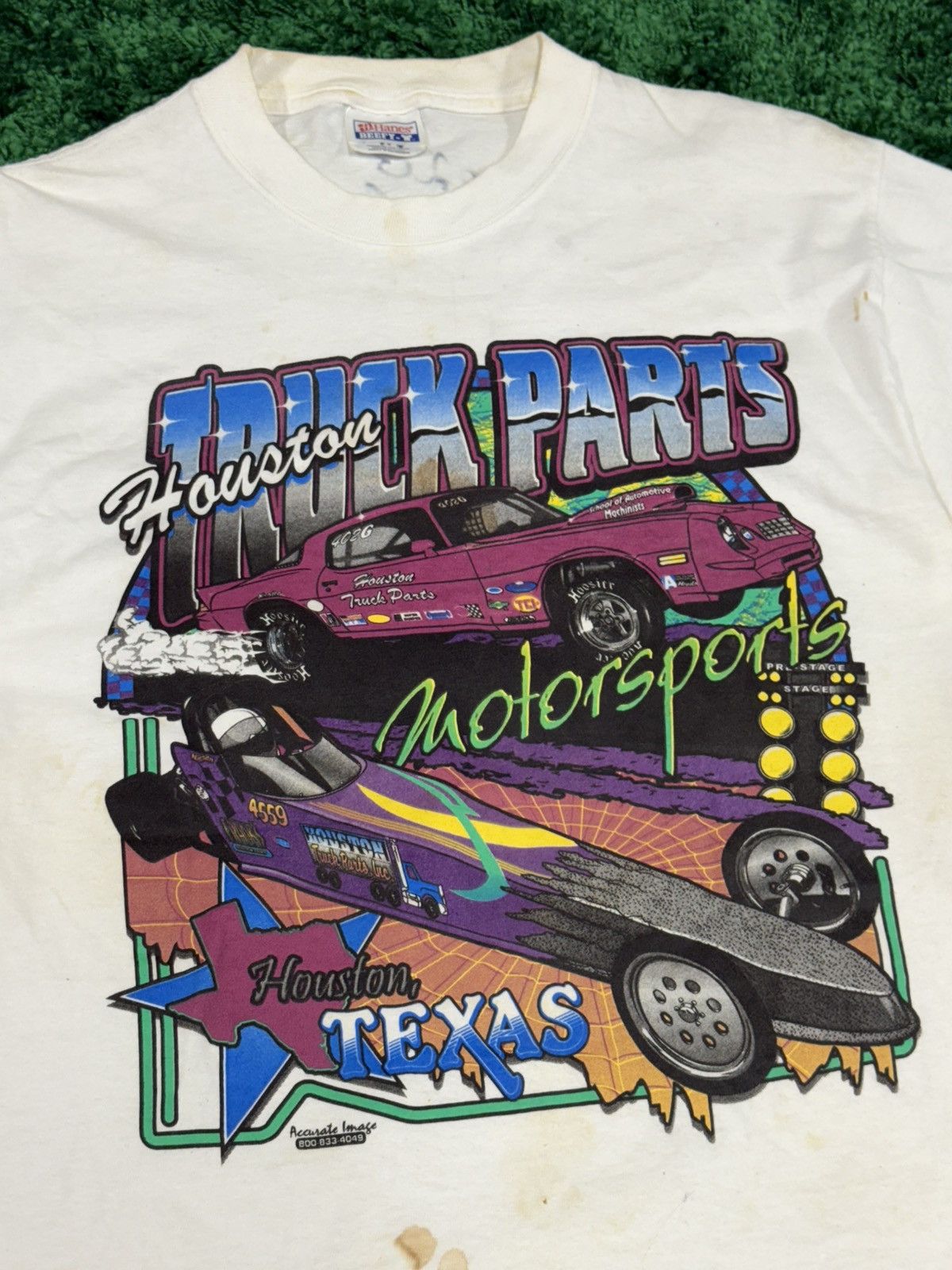 Vintage Vintage Houston Texas Truck Parts Nascar Race Tee White TX Size US M / EU 48-50 / 2 - 4 Thumbnail