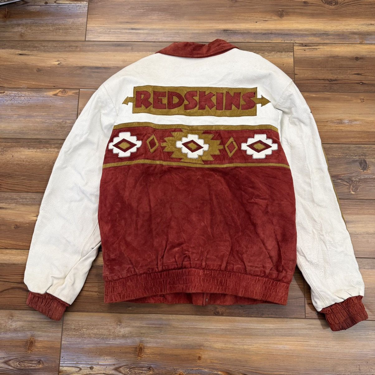 Other Vintage Washington Redskins Aztec Suede Leather NFL Jacket Size US M / EU 48-50 / 2 - 2 Thumbnail