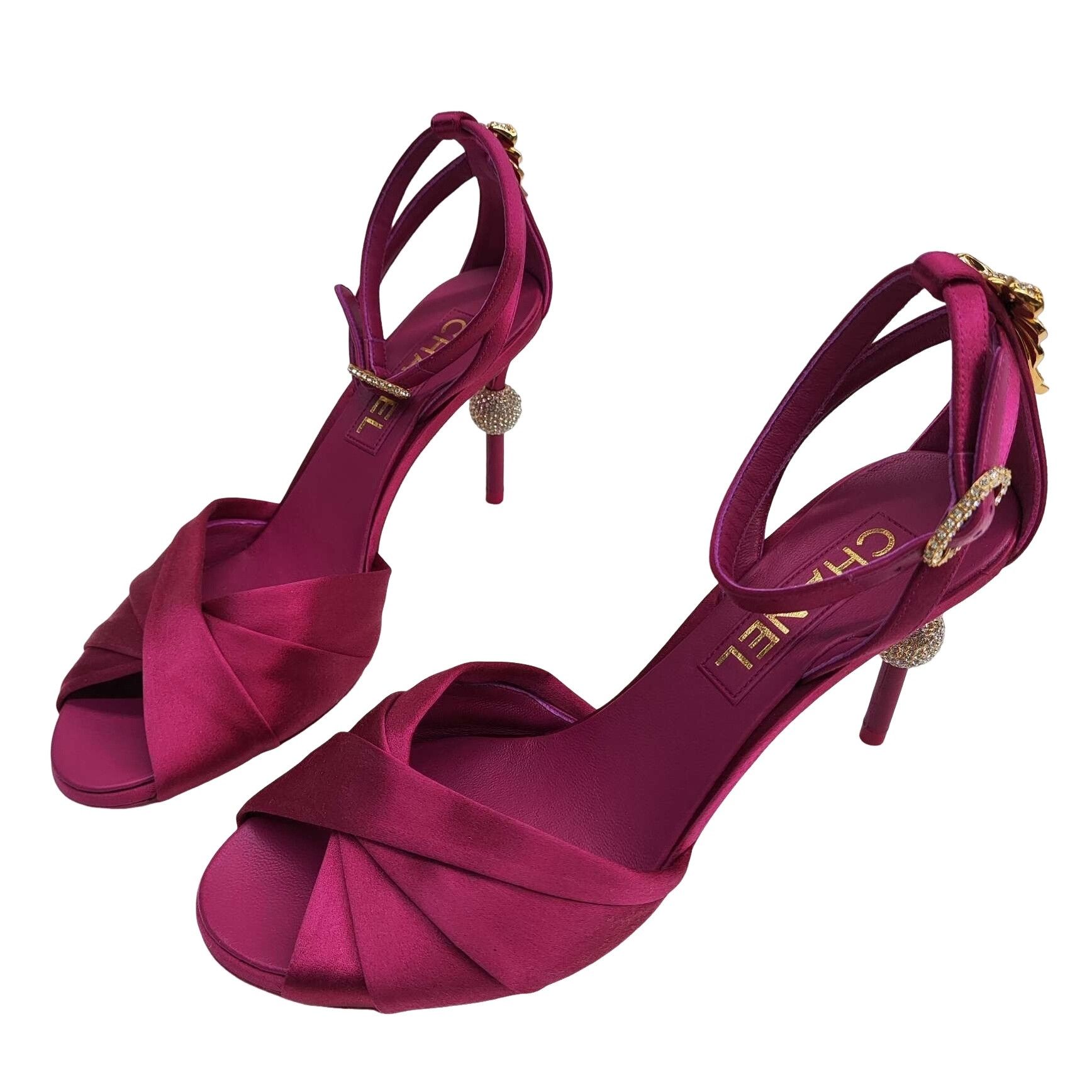 Chanel Chanel Satin Rhinestone Heels Size 37 Size US 7 / IT 37 - 1 Thumbnail