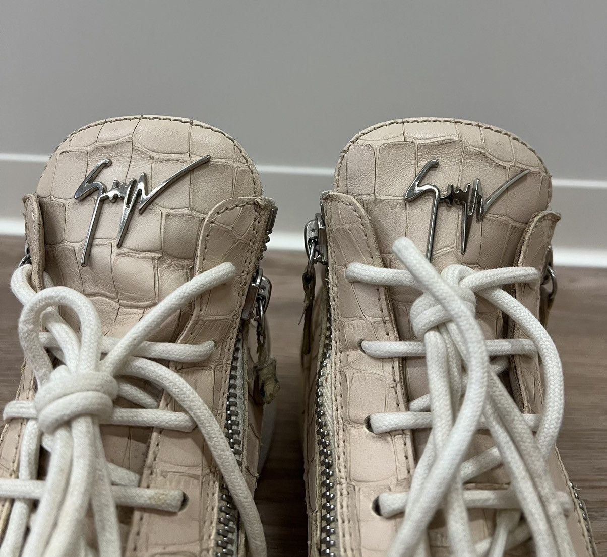 Giuseppe Zanotti Giuseppe Zanotti Leather Python High Top Sneakers Size US 9.5 / IT 39.5 - 7 Thumbnail