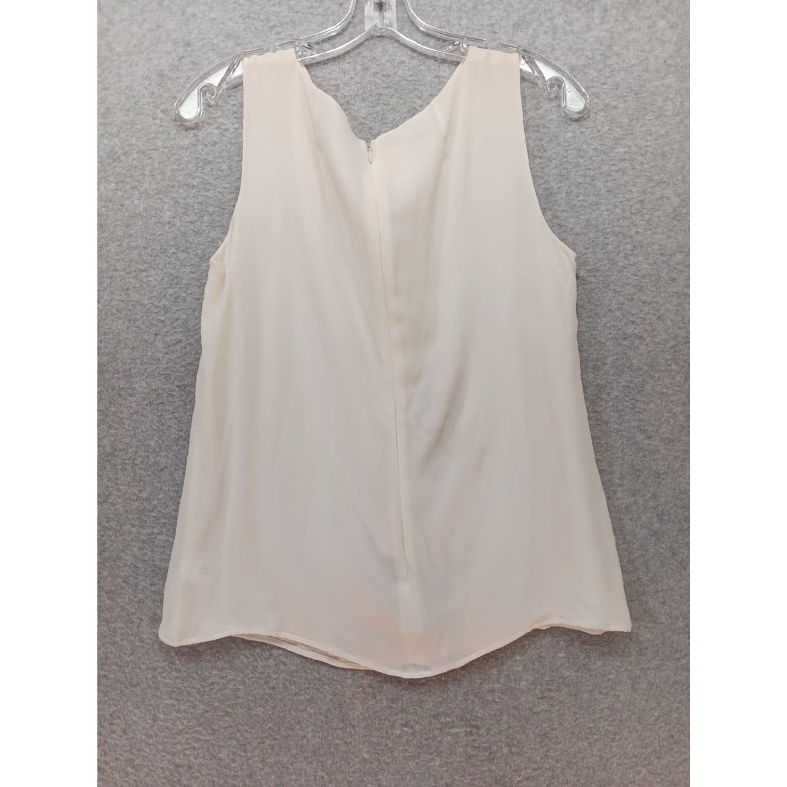 Akris Akris Blouse Top Women's 12 Beige 100% Silk Pleated Scoop Neck Sleeveless Pullover Size XL / US 12-14 / IT 48-50 - 7 Thumbnail