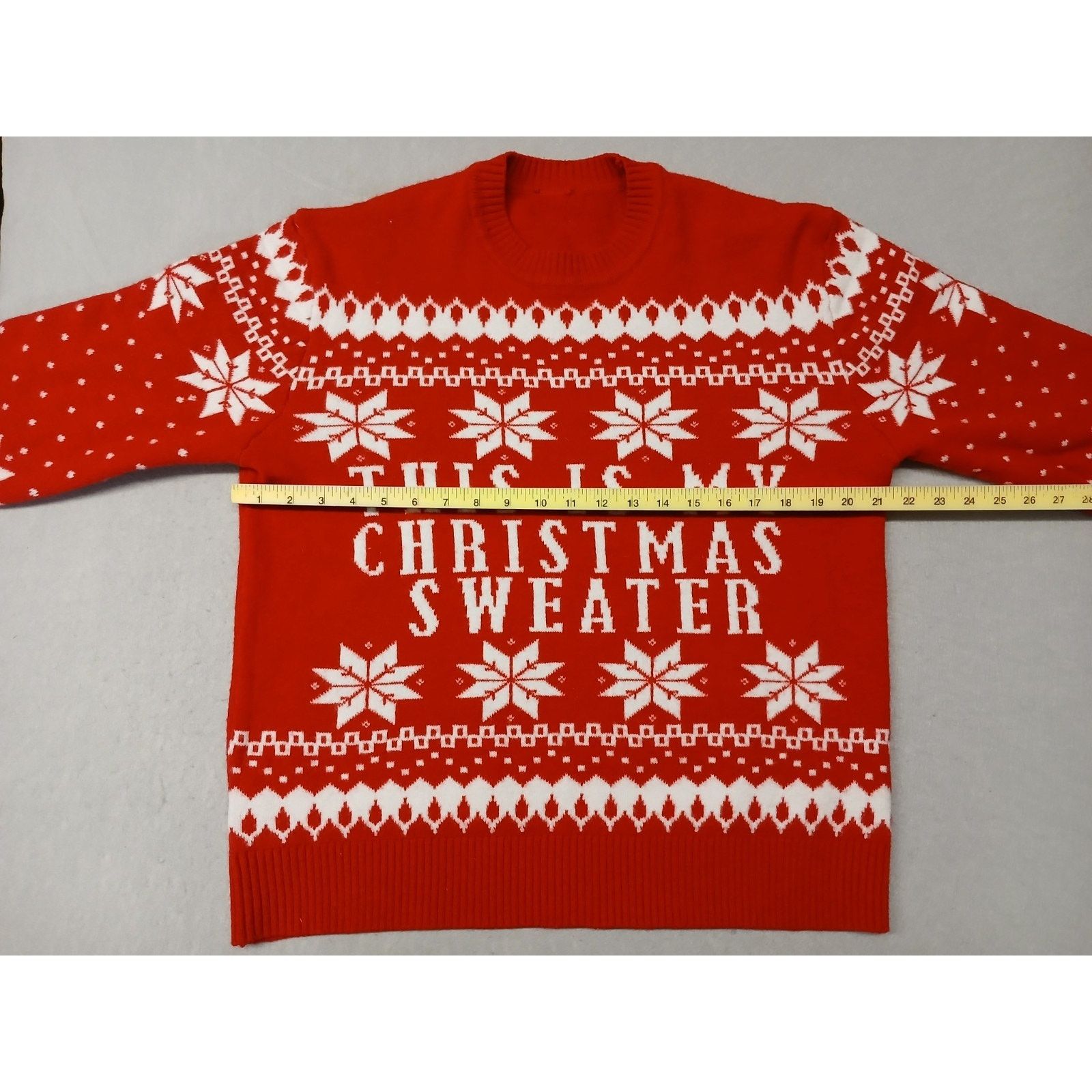 Other Unbranded (No Size) Red Knitted Crew Neck Ugly Sweater Size M / US 6-8 / IT 42-44 - 2 Thumbnail