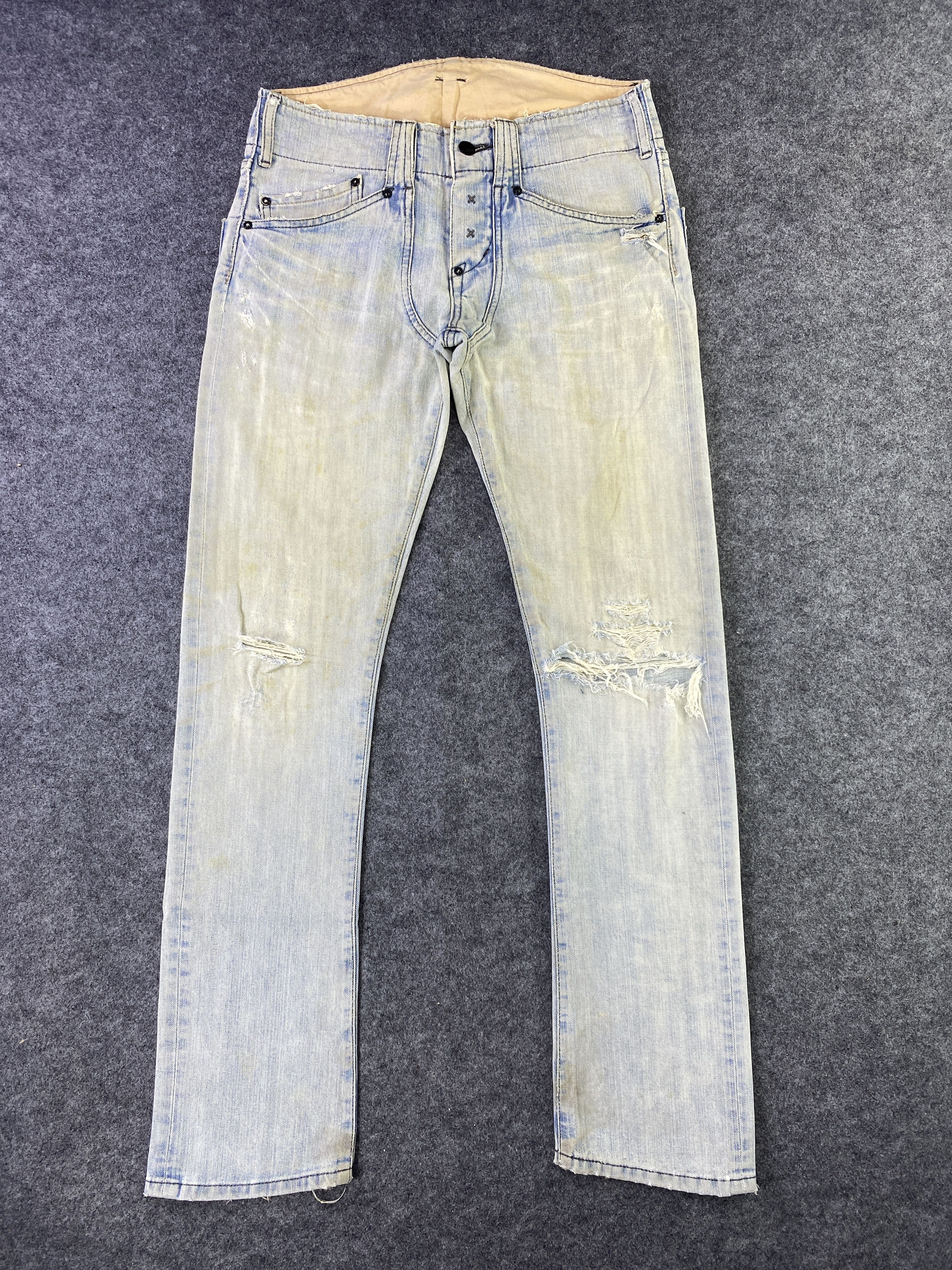 Lee Vintage Lee Low Waisted Distressed Jeans - J893 Size 30" / US 8 / IT 44 - 1 Thumbnail