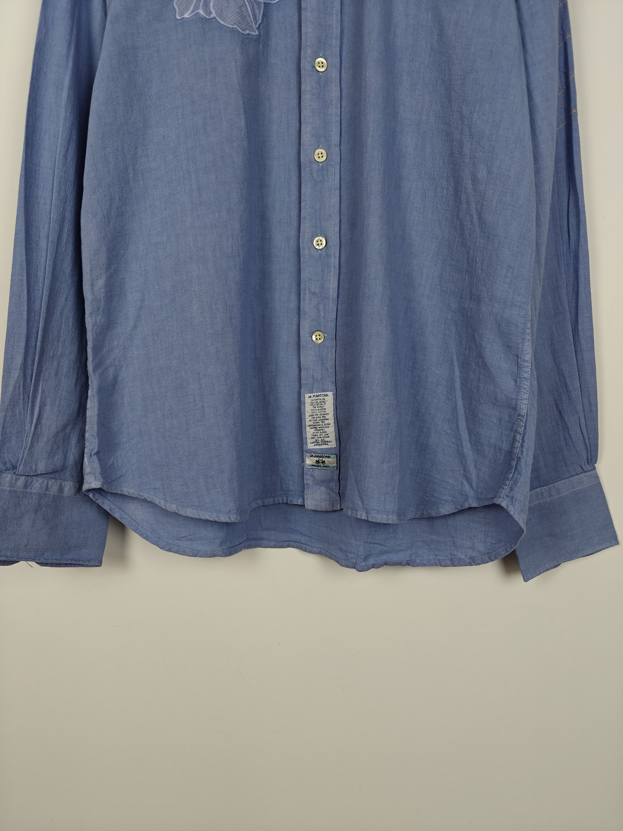 La Martina La Martina Linen Shirt Buenos Aires Collared Blue size L Size US L / EU 52-54 / 3 - 3 Thumbnail