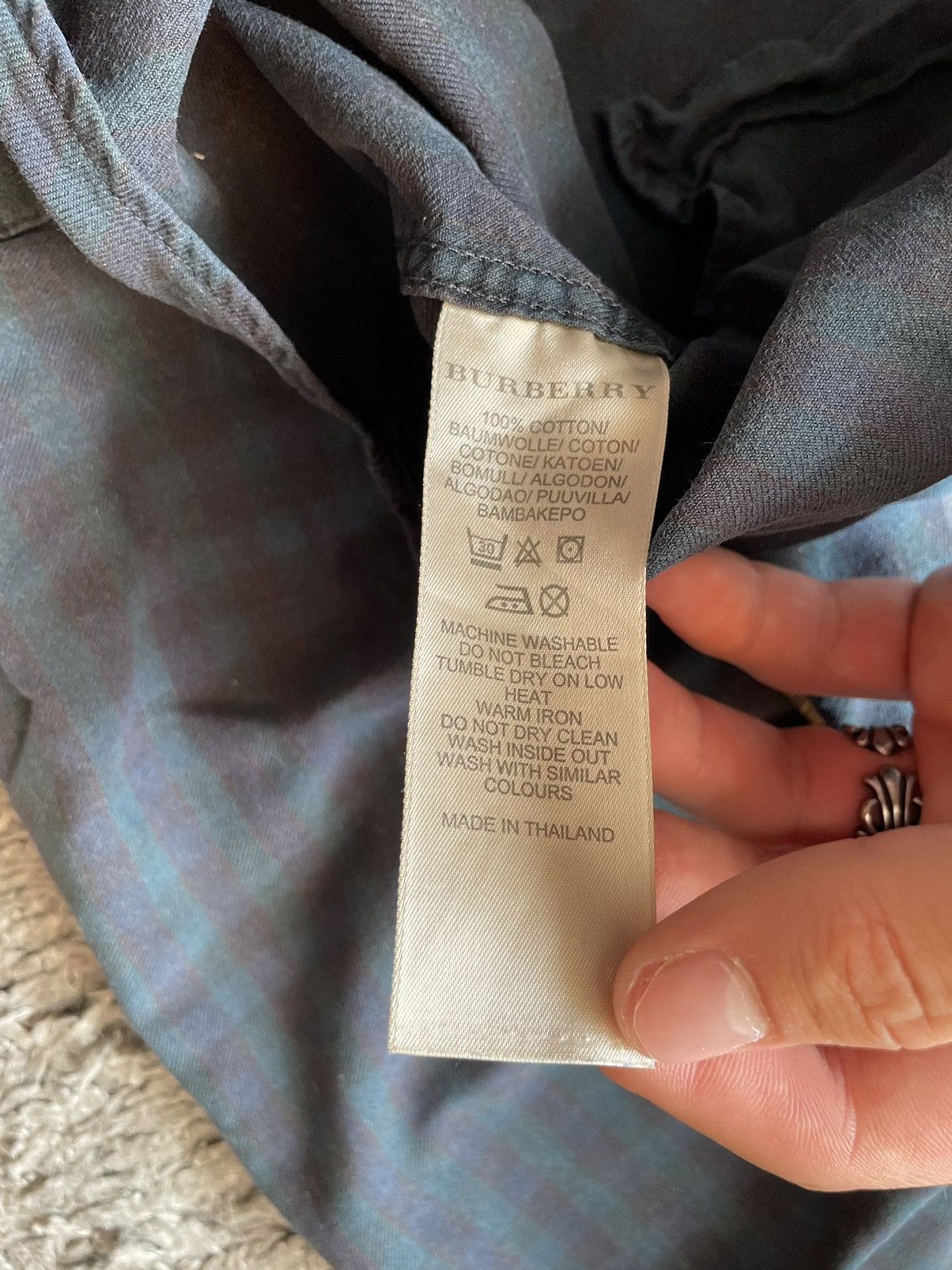 Burberry × Vintage Burberry Shirt Luxury Rich Rare Logo Vintage Size US L / EU 52-54 / 3 - 14 Thumbnail