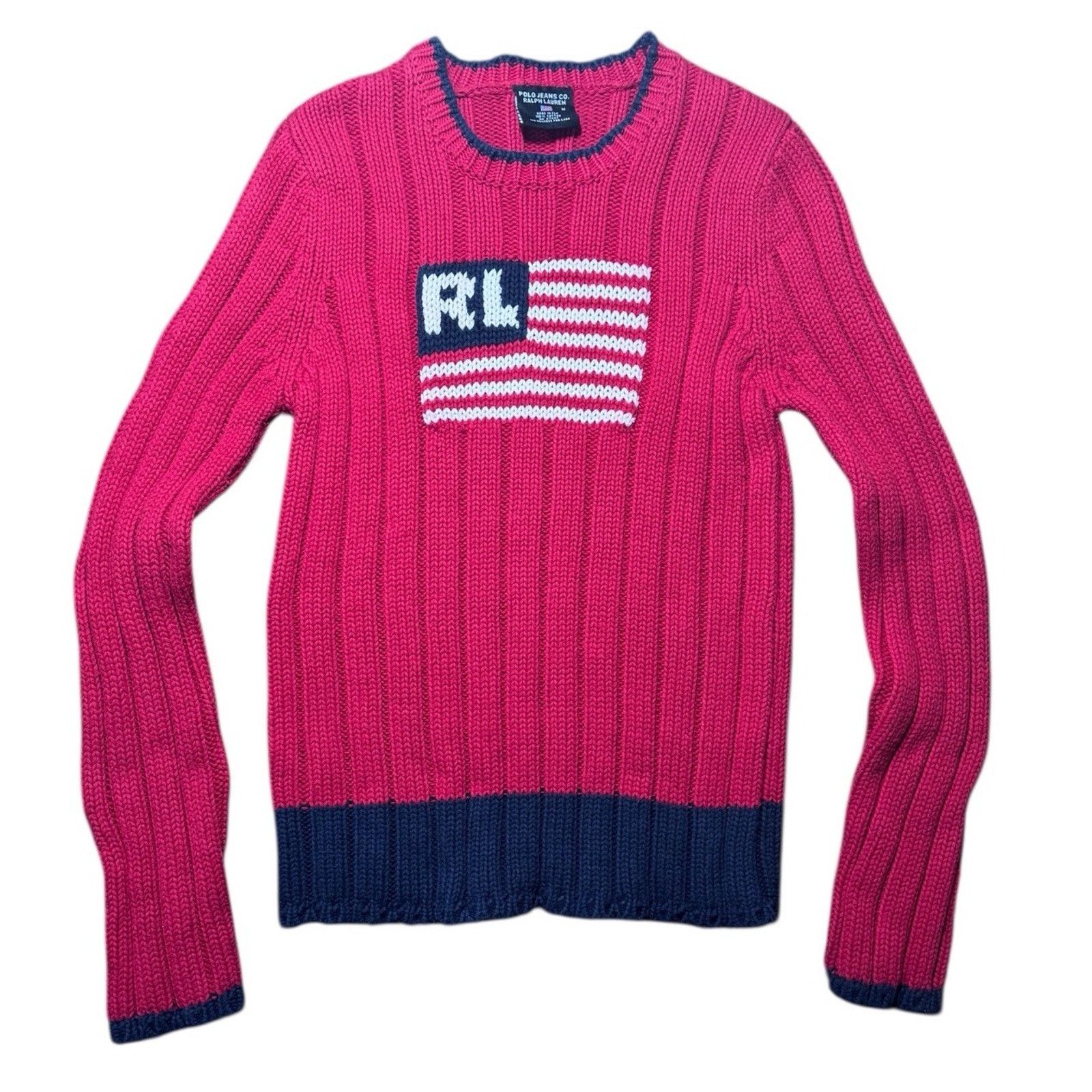 Polo Ralph Lauren Vintage Ralph Lauren Polo USA Flag Sweater Size Medium Size M / US 6-8 / IT 42-44 - 1 Thumbnail