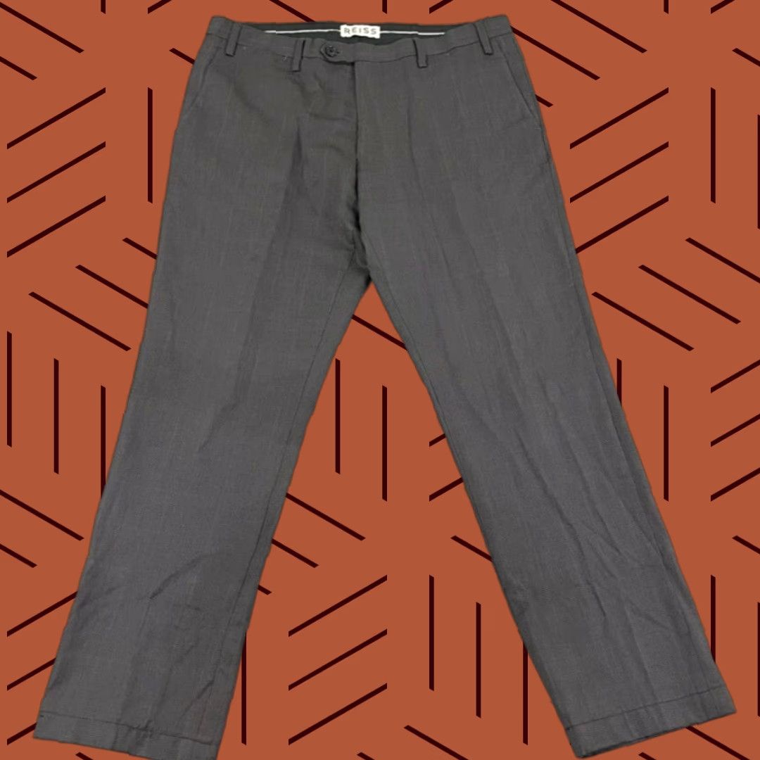 Reiss REISS Pants Mens 34 x 29 Straight 100% Wool Gray Dress Trousers Slacks Size US 34 / EU 50 - 1 Thumbnail