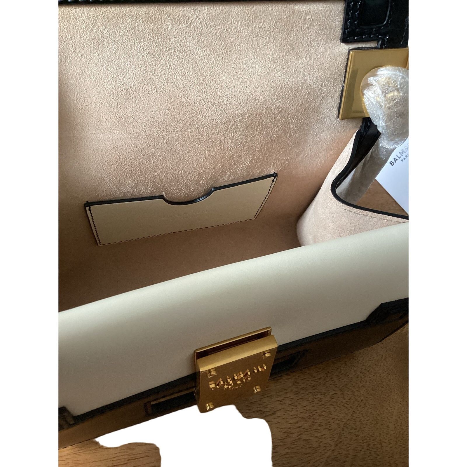 Balmain NWT BALMAIN 1945 Heritage Black White Bag Gold Chain $3450 Size ONE SIZE - 20 Thumbnail