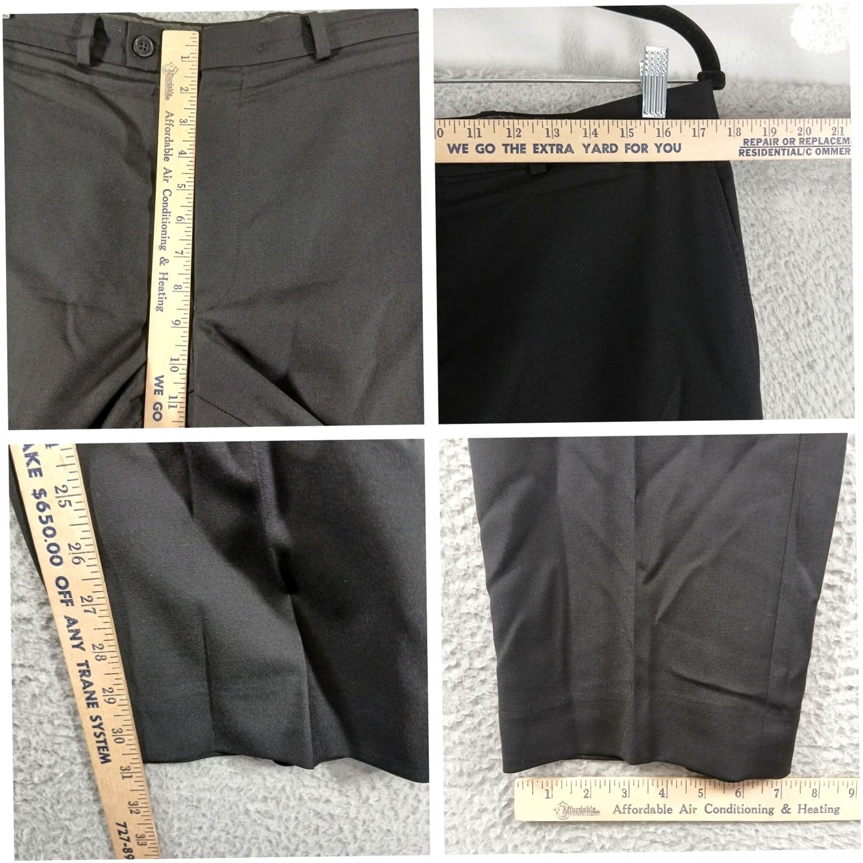 Calvin Klein Calvin Klein Dress Pants Slim Fit 100% Wool Flat Front 34x32 Black Size US 34 / EU 50 - 5 Thumbnail