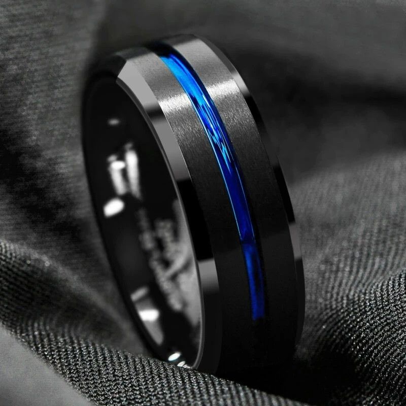 Jewelry 8mm Black Brushed Ring Size ONE SIZE - 4 Thumbnail