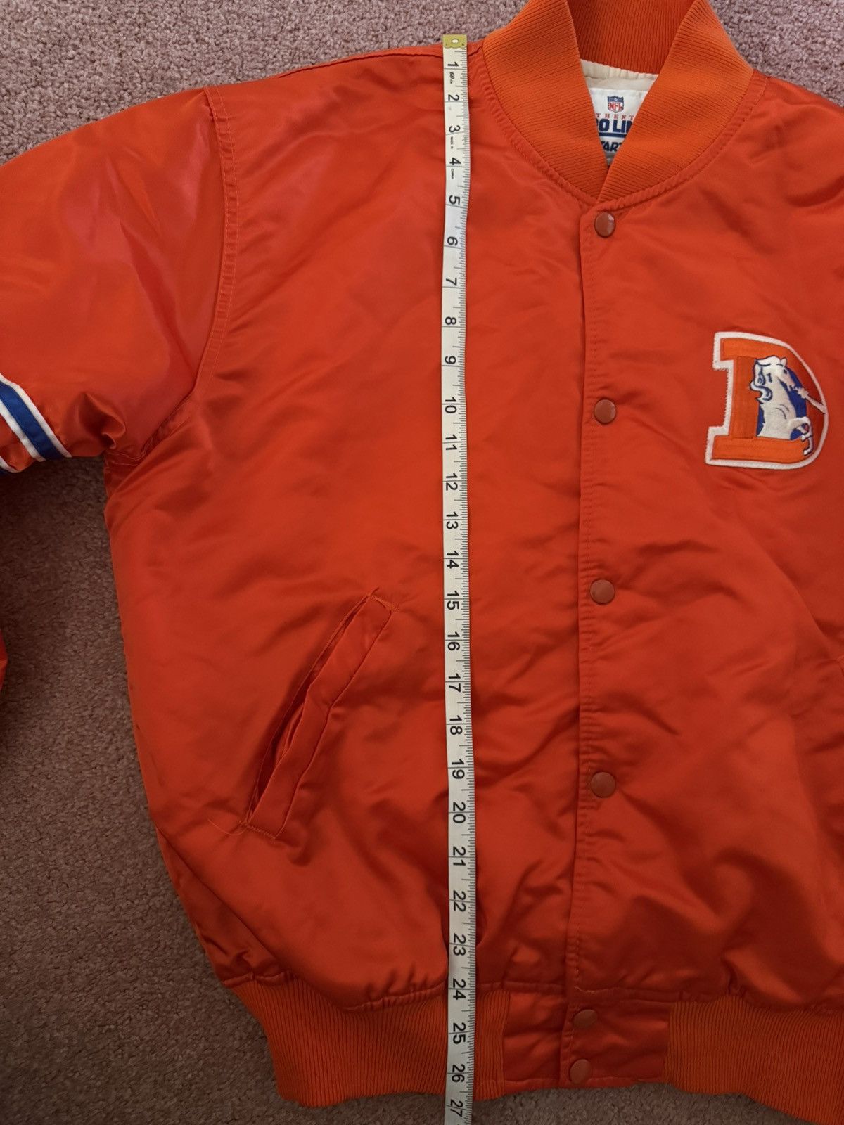 Starter Vintage Denver Broncos Orange Starter Satin Bomber Jacket XL Size US L / EU 52-54 / 3 - 13 Thumbnail
