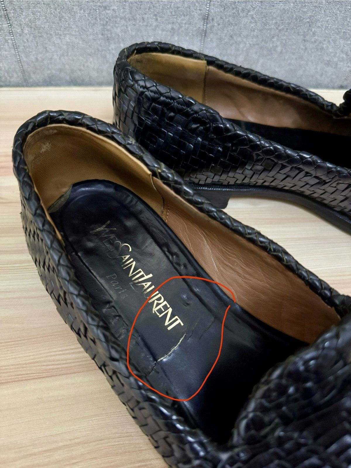 Yves Saint Laurent Yves saint laurent Black Woven Leathers loafers Size US 7 / EU 40 - 12 Thumbnail