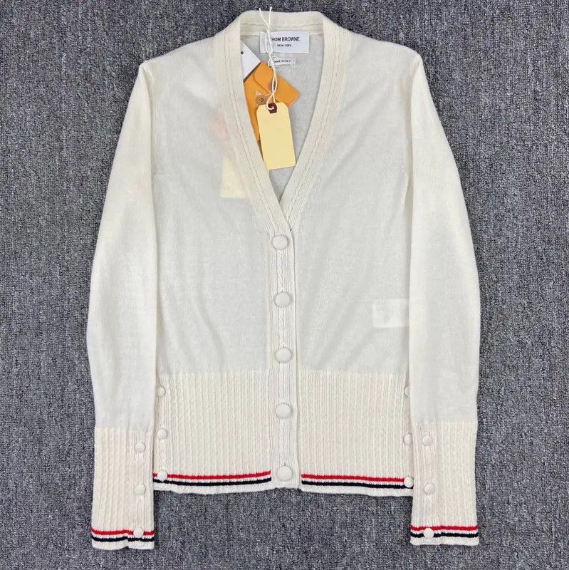 Thom Browne Thom Browne Women’s Cream Cashmere Pullover Sweater 0089 Size S / US 4 / IT 40 - 1 Thumbnail