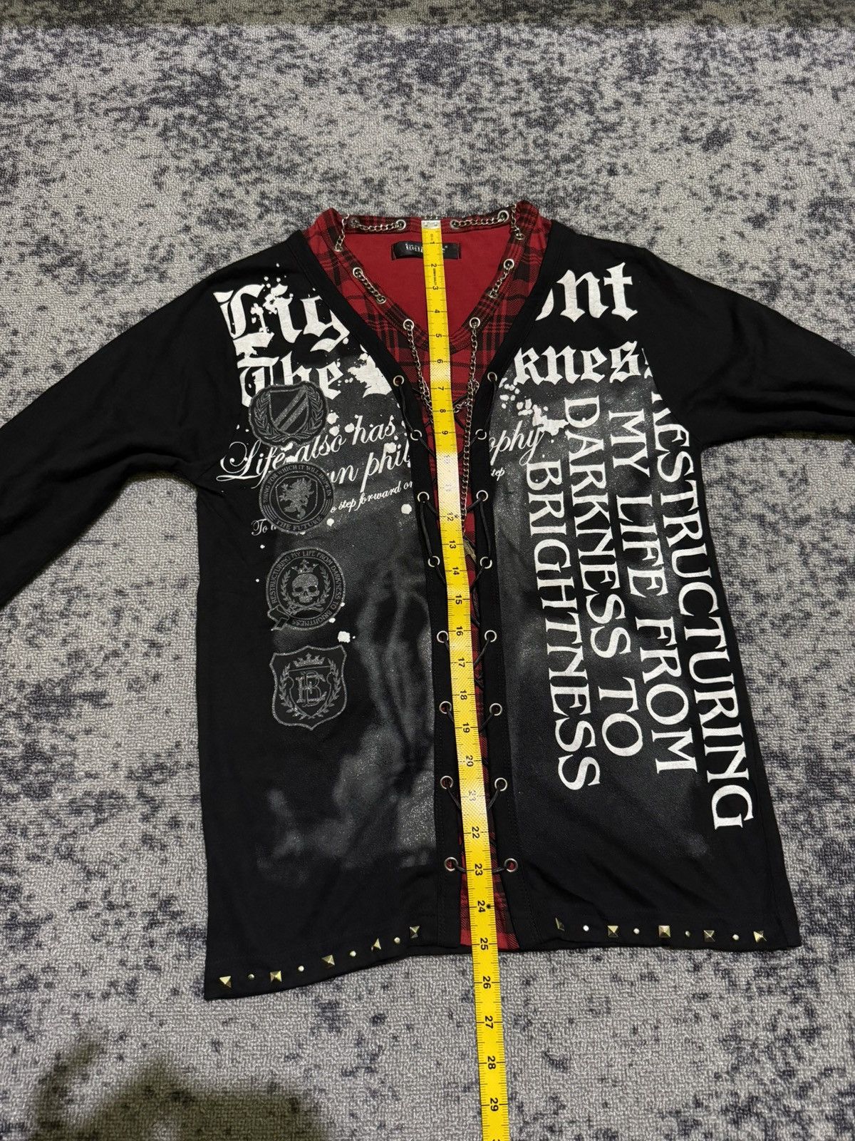 Japanese Brand Y2K WILD LIFE LACED STUDDED DOUBLE LAYER LONGSLEEVE Size US M / EU 48-50 / 2 - 13 Thumbnail