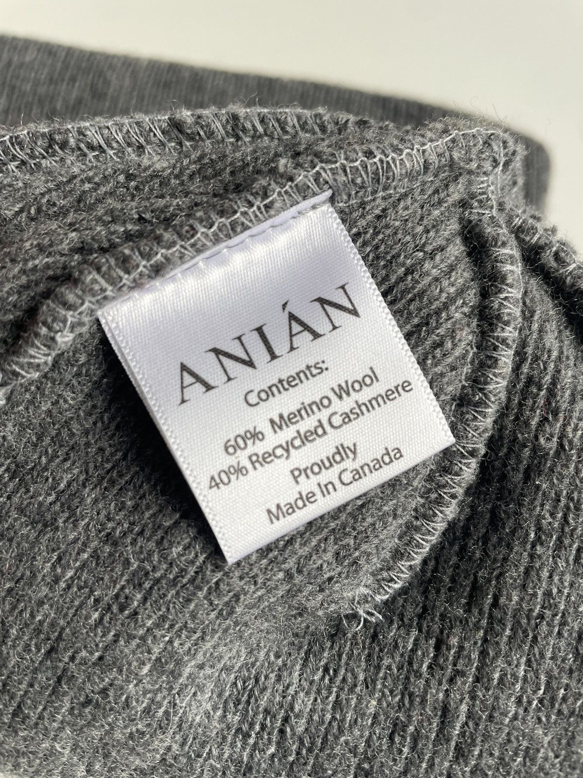 Other Anian Recycled Cashmere/Merino Beanie GREY Size ONE SIZE - 4 Thumbnail