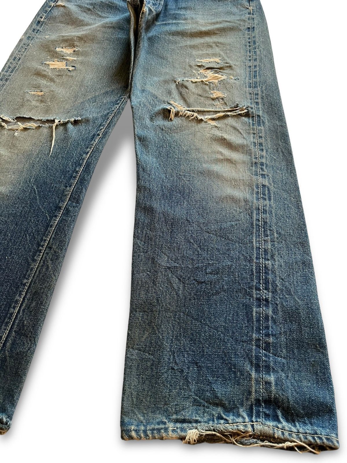 Levi's Vintage 50s Levis 501 Selvedge Big E Loose Jeans Button W Size US 31 - 12 Thumbnail
