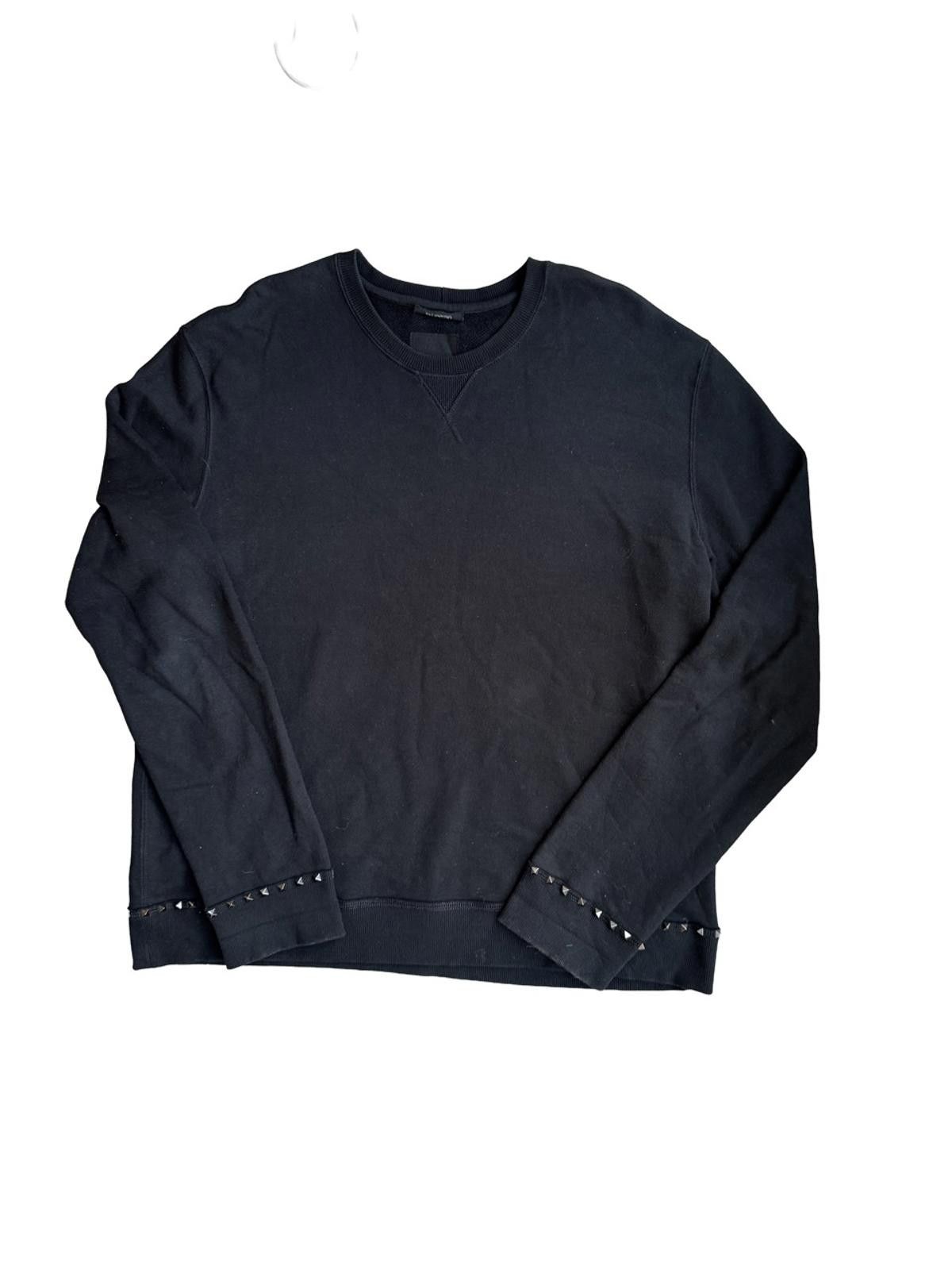 Valentino Untitled Studs Long Sleeved Black Sweatshirt