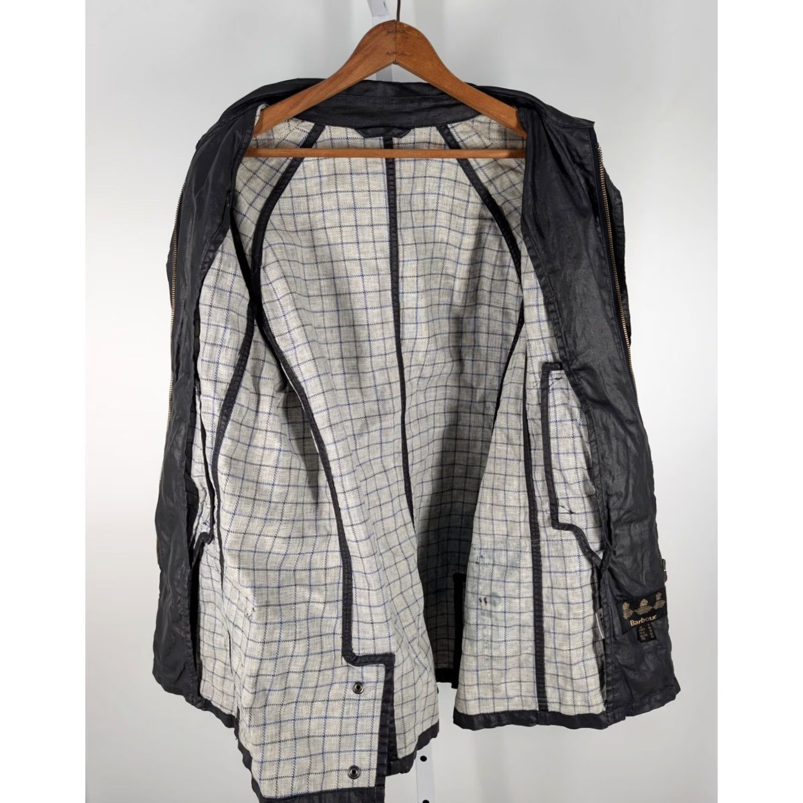 Barbour Barbour Duralinen Tattersall Jacket Womens UK 14 US 10 Black Coated Linen Field Jacket LCA0049NY71 Water Resistant Lightweight Mens? No Size L / US 10 / IT 46 - 4 Thumbnail