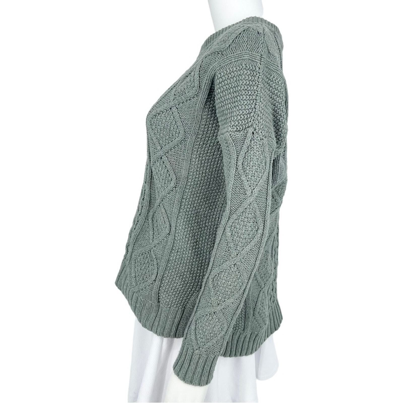 Madewell Madewell Teal Classic Cable Pullover Knit Sweater Medium Size M / US 6-8 / IT 42-44 - 2 Thumbnail