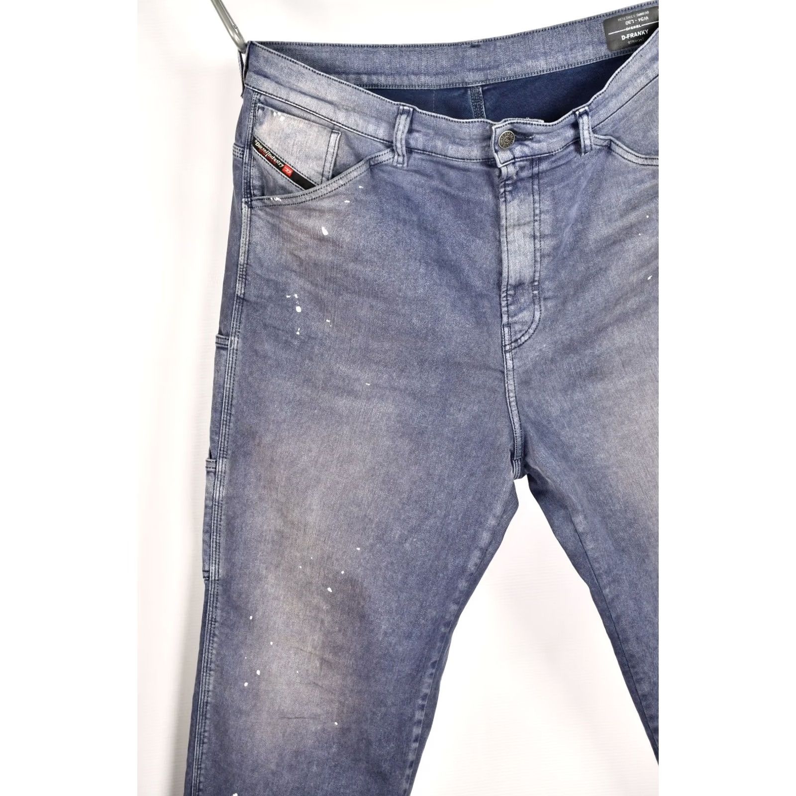 Diesel Diesel D-Franky 009MC Straight Jeans Men W34 L30 Blue Distressed 98% Cotton 2% Elastane Regular Brand Diesel Jeans Men XS Size US 34 / EU 50 - 5 Thumbnail